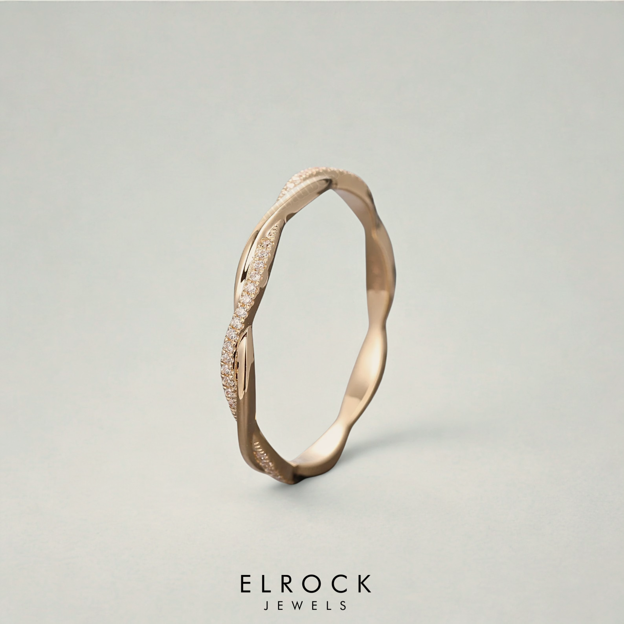 14K Gold Twist Lab Grown Diamond Classic Eternity Band
