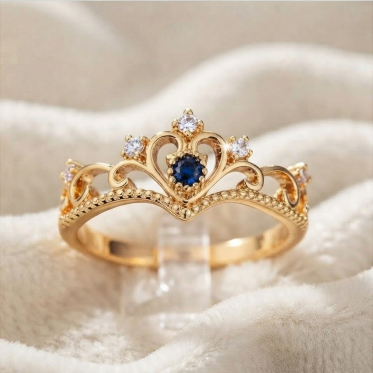 Blue Sapphire Tiara Ring