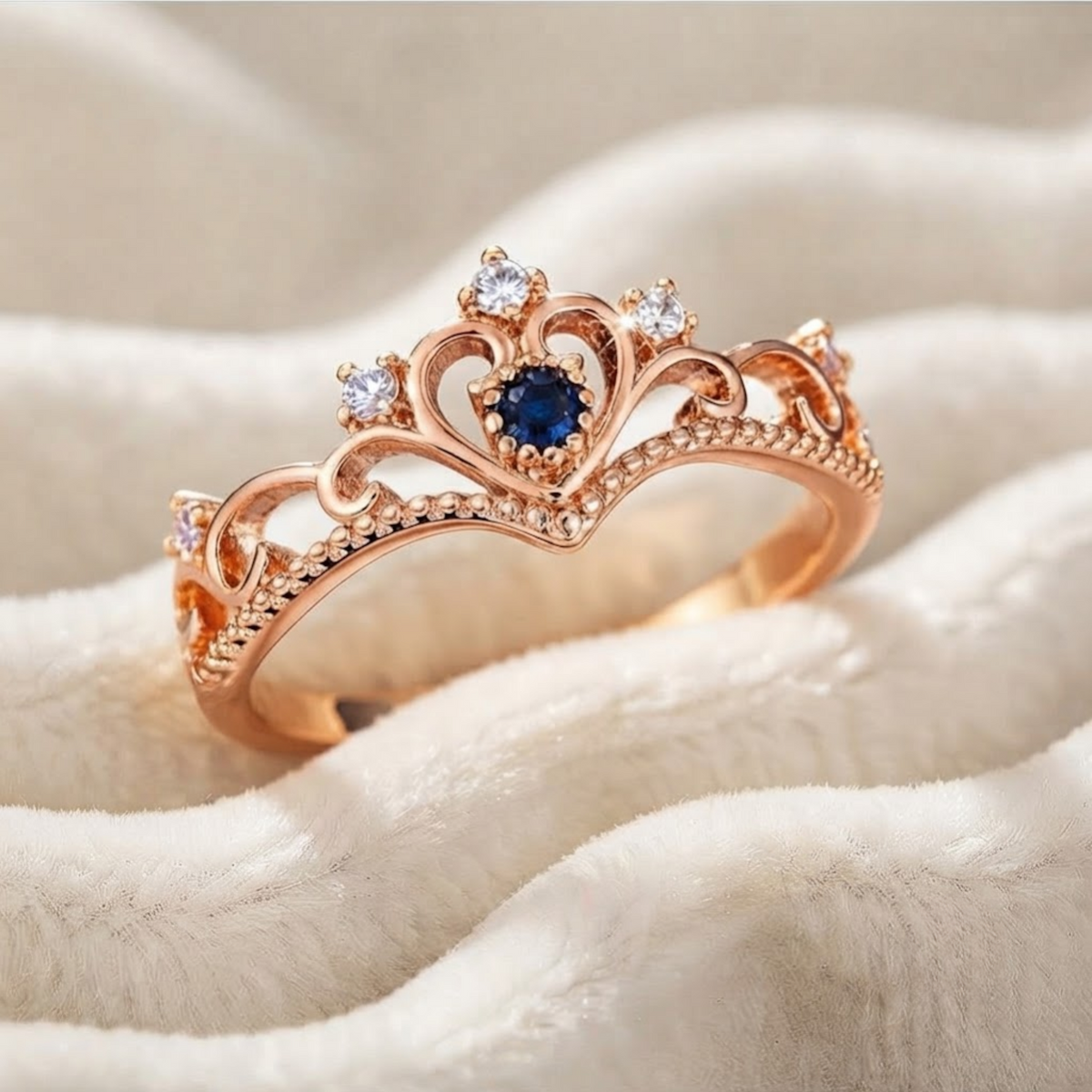 Blue Sapphire Tiara Ring
