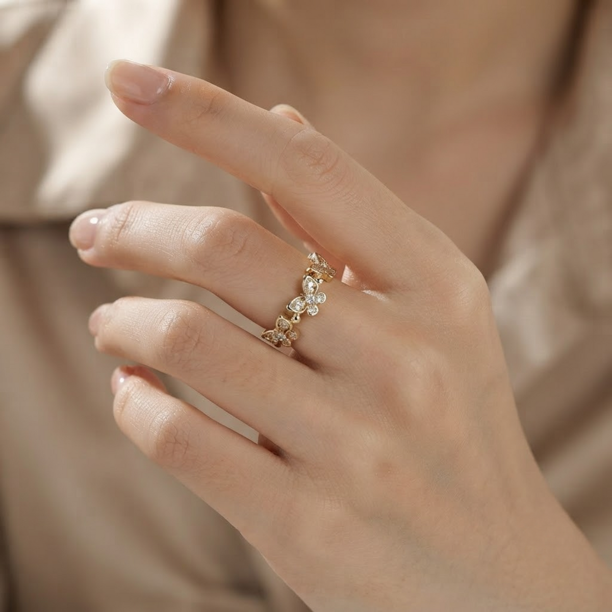 Butterfly Diamond Ring