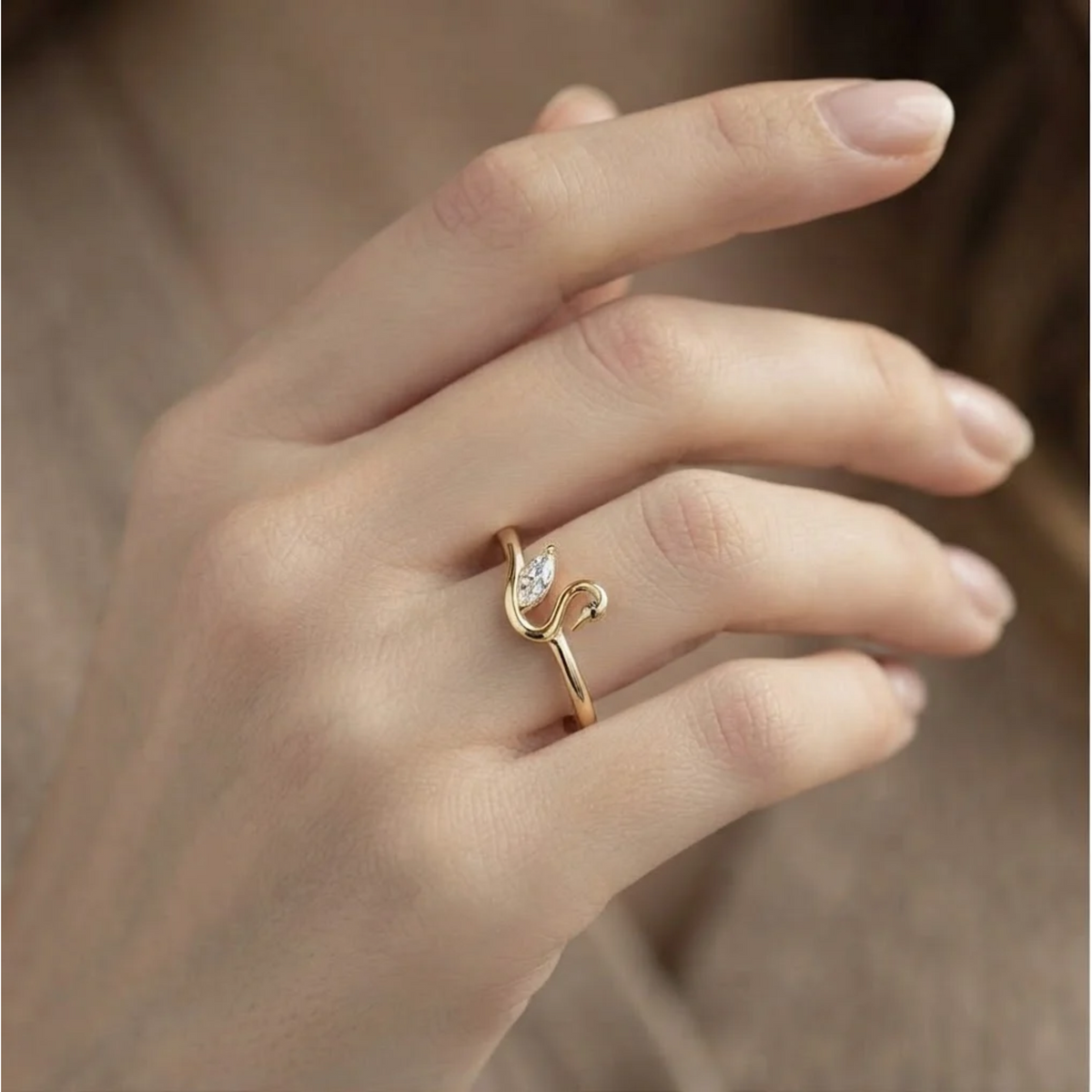 Swan Diamond Ring