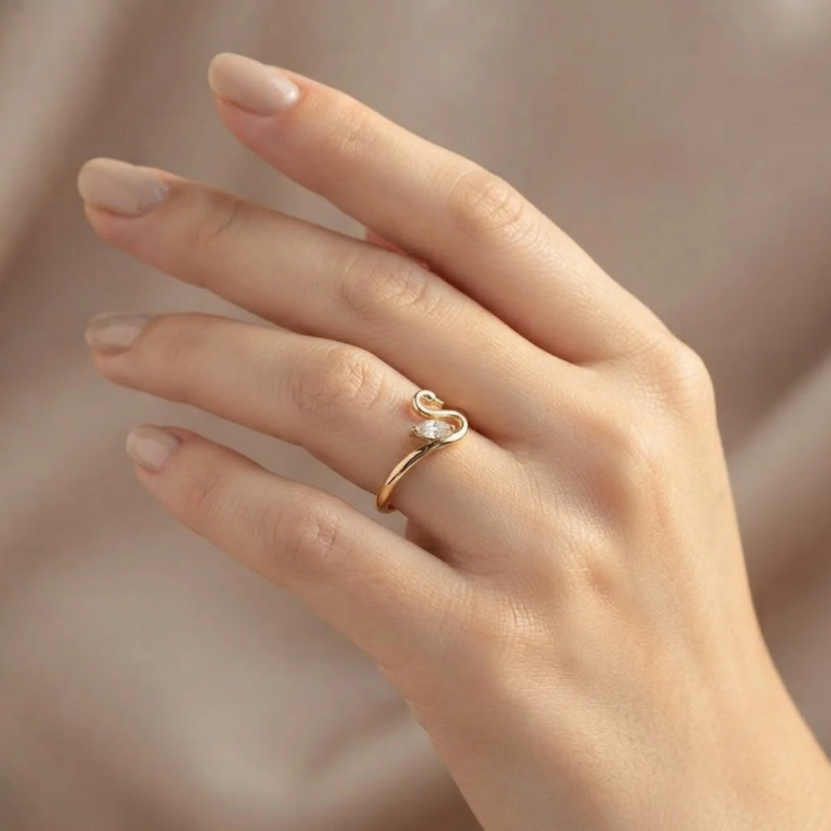 Swan Diamond Ring