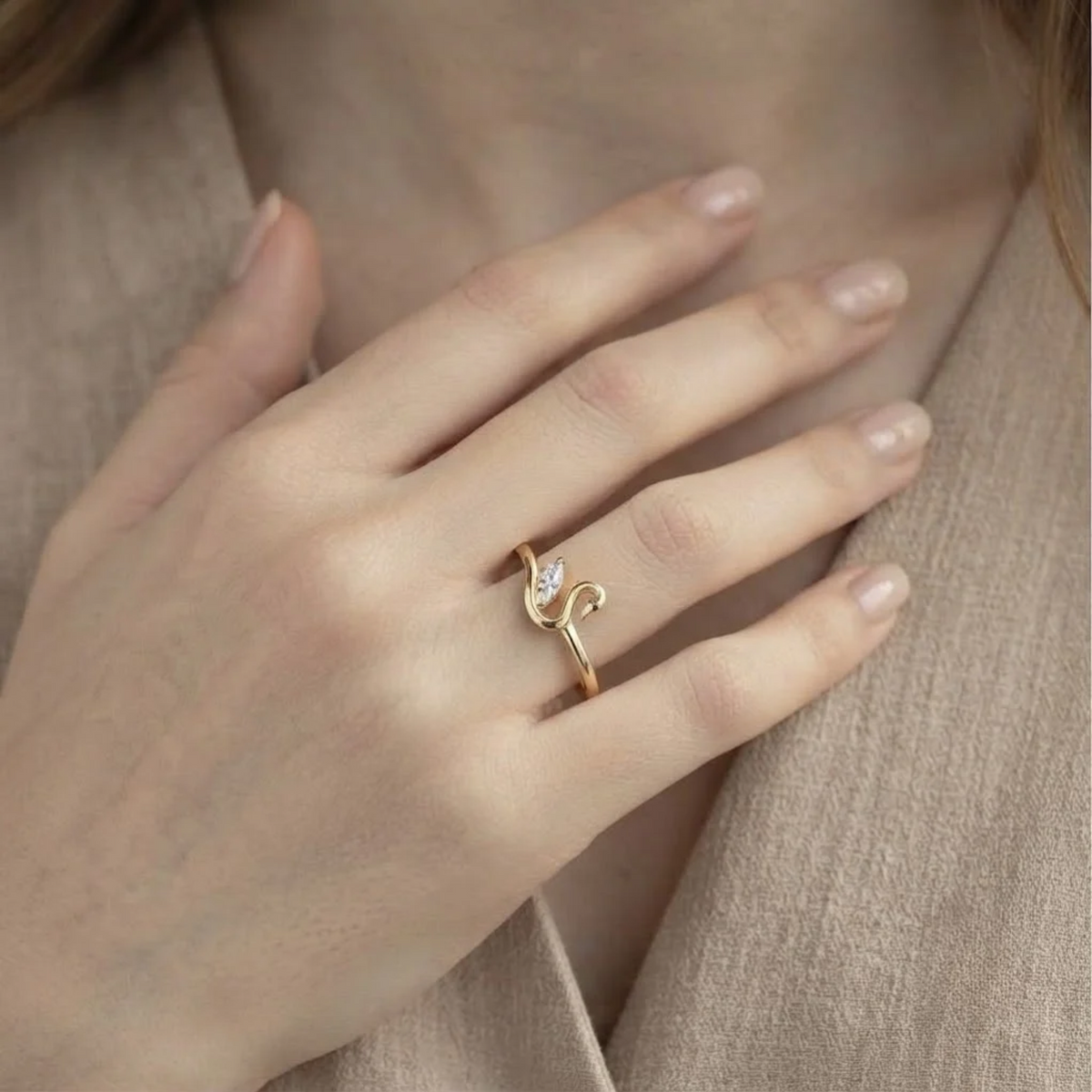 Swan Diamond Ring