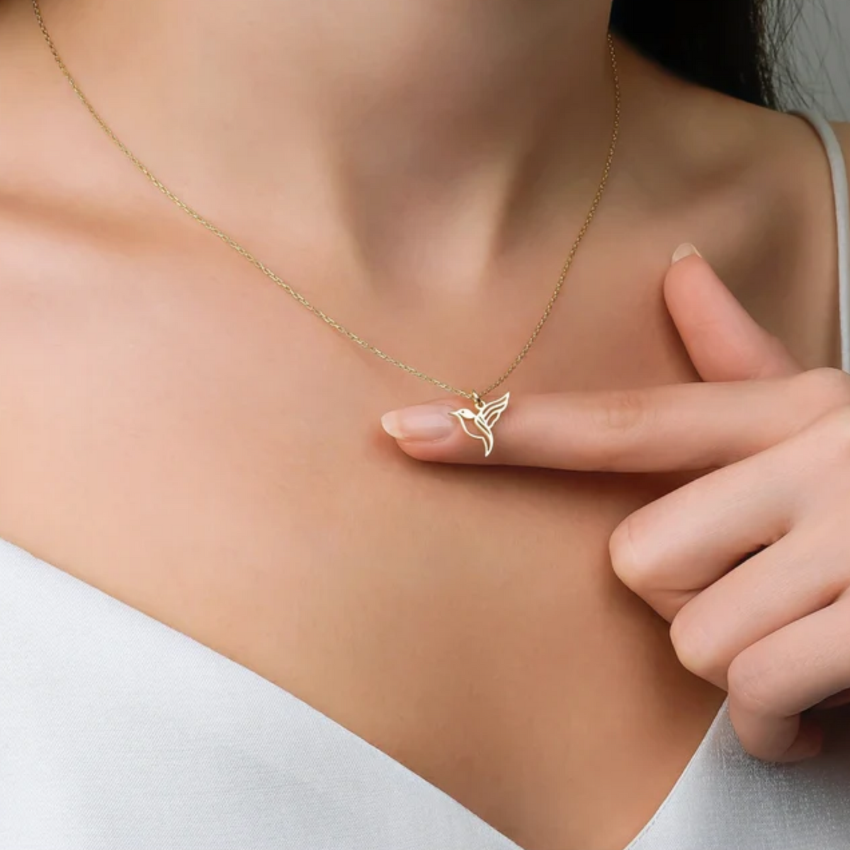 Gold Hummingbird Necklace