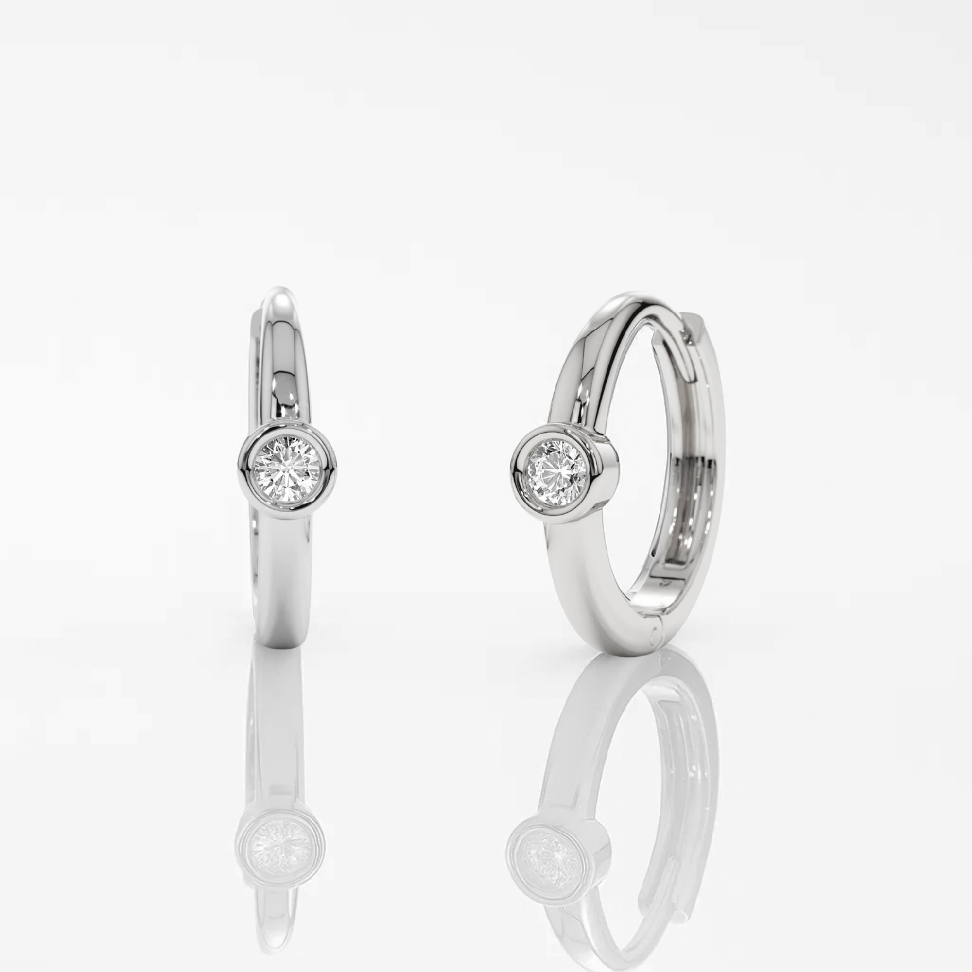  14K Solid Gold Small Huggies Hoop Earrings