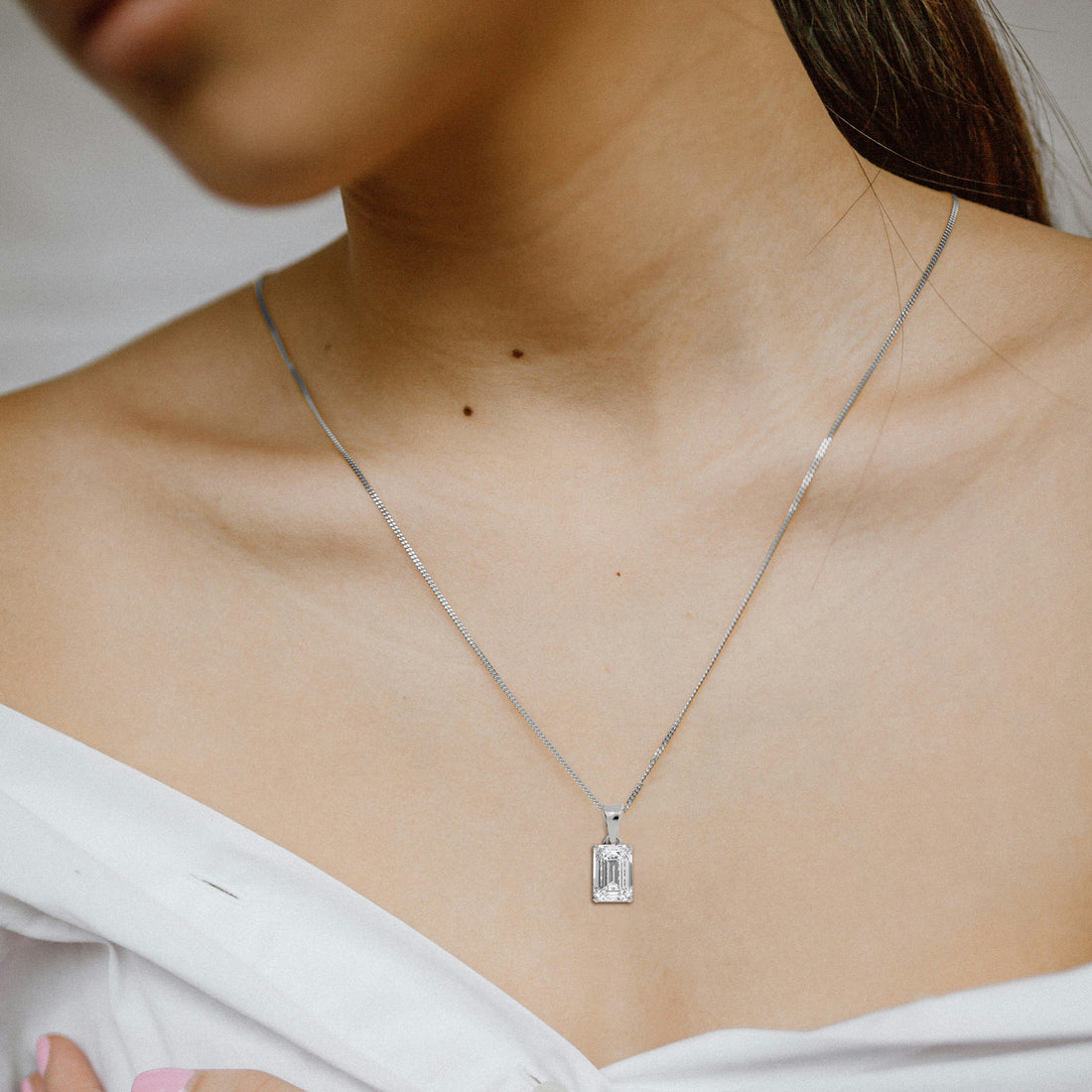 Emerald-Cut Lab-Grown Diamond Pendant Necklace | Sustainable Luxury by Elrock Jewels™