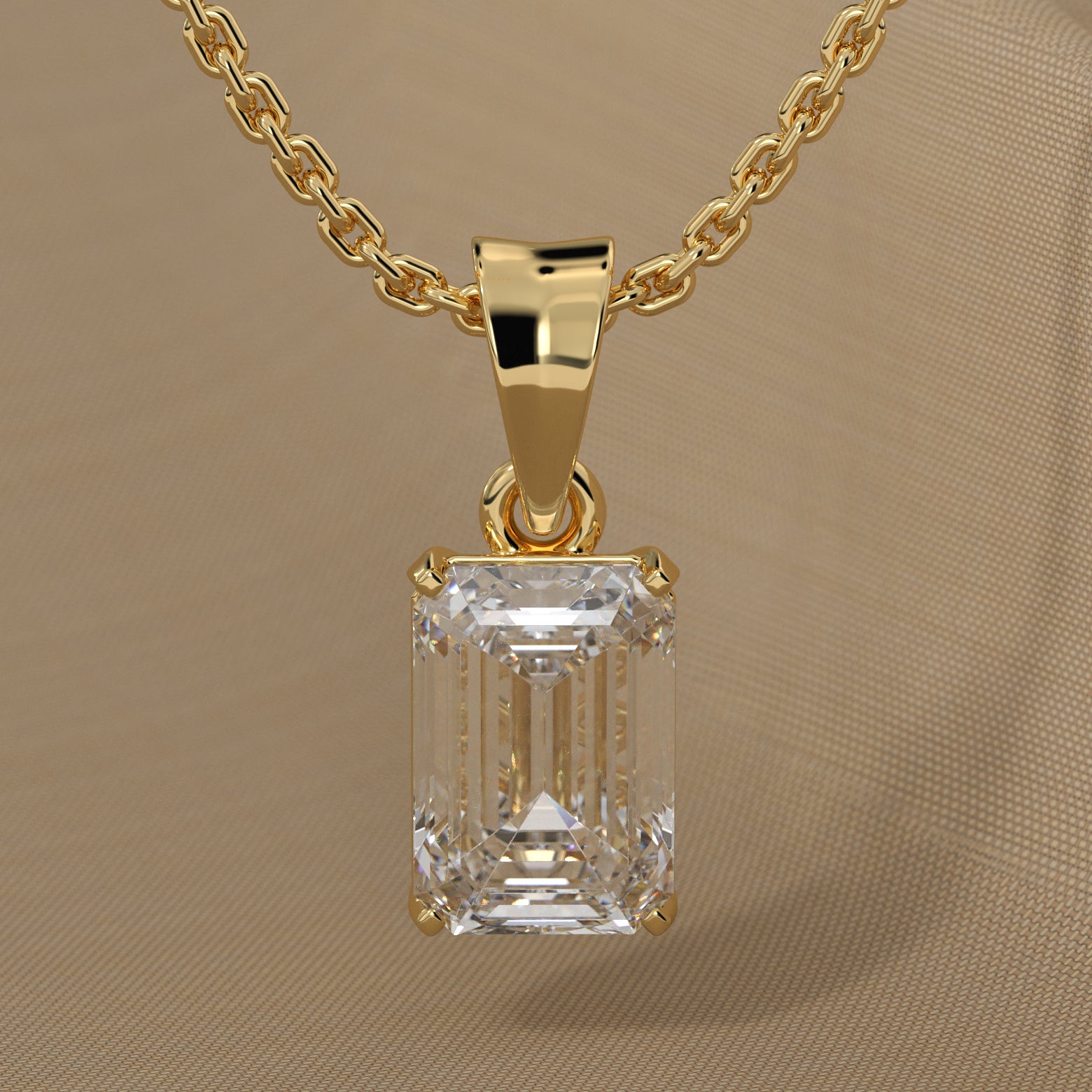 Emerald-Cut Lab-Grown Diamond Pendant Necklace | Sustainable Luxury by Elrock Jewels™