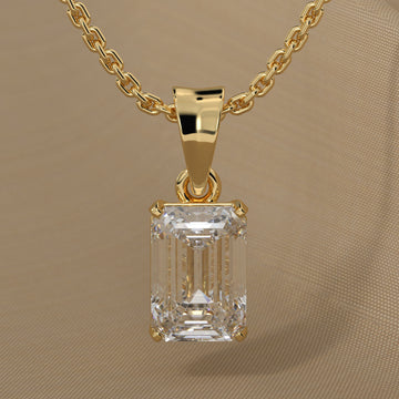 Emerald-Cut Lab-Grown Diamond Pendant Necklace | Sustainable Luxury by Elrock Jewels™