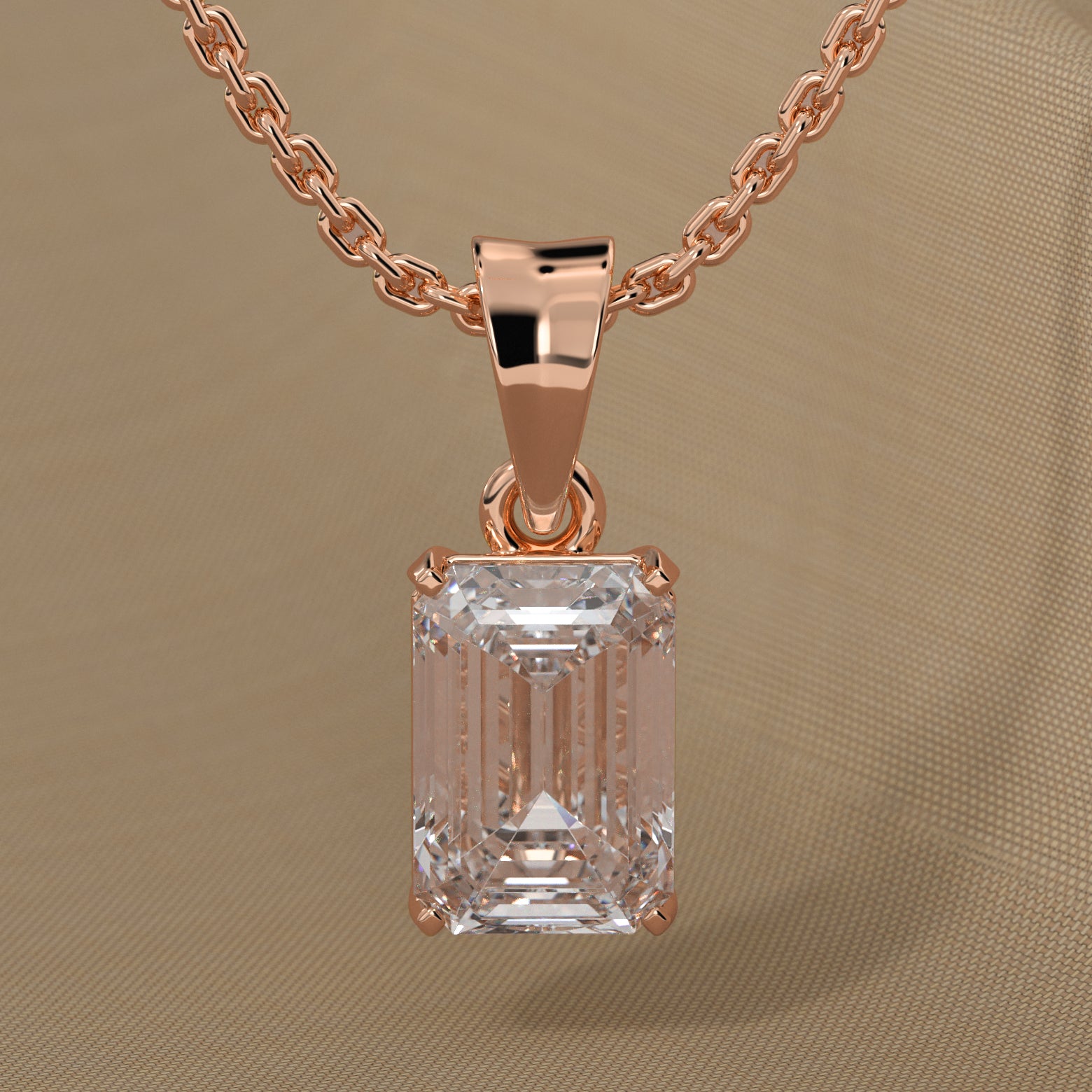  Emerald Shape Lab Diamond Pendant 