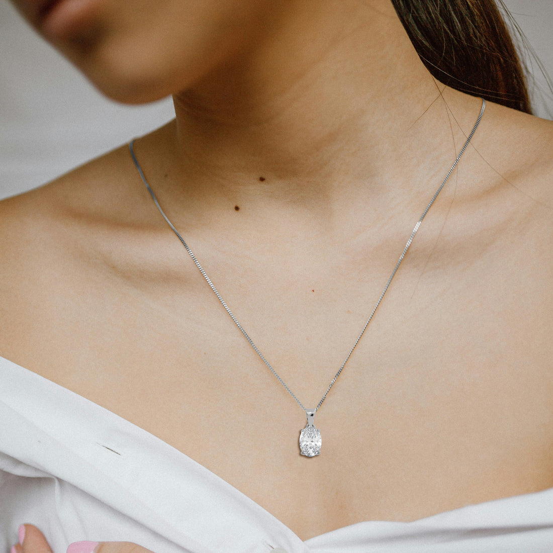 Oval-Cut Lab-Grown Diamond Pendant Necklace | Sustainable Luxury by Elrock Jewels™