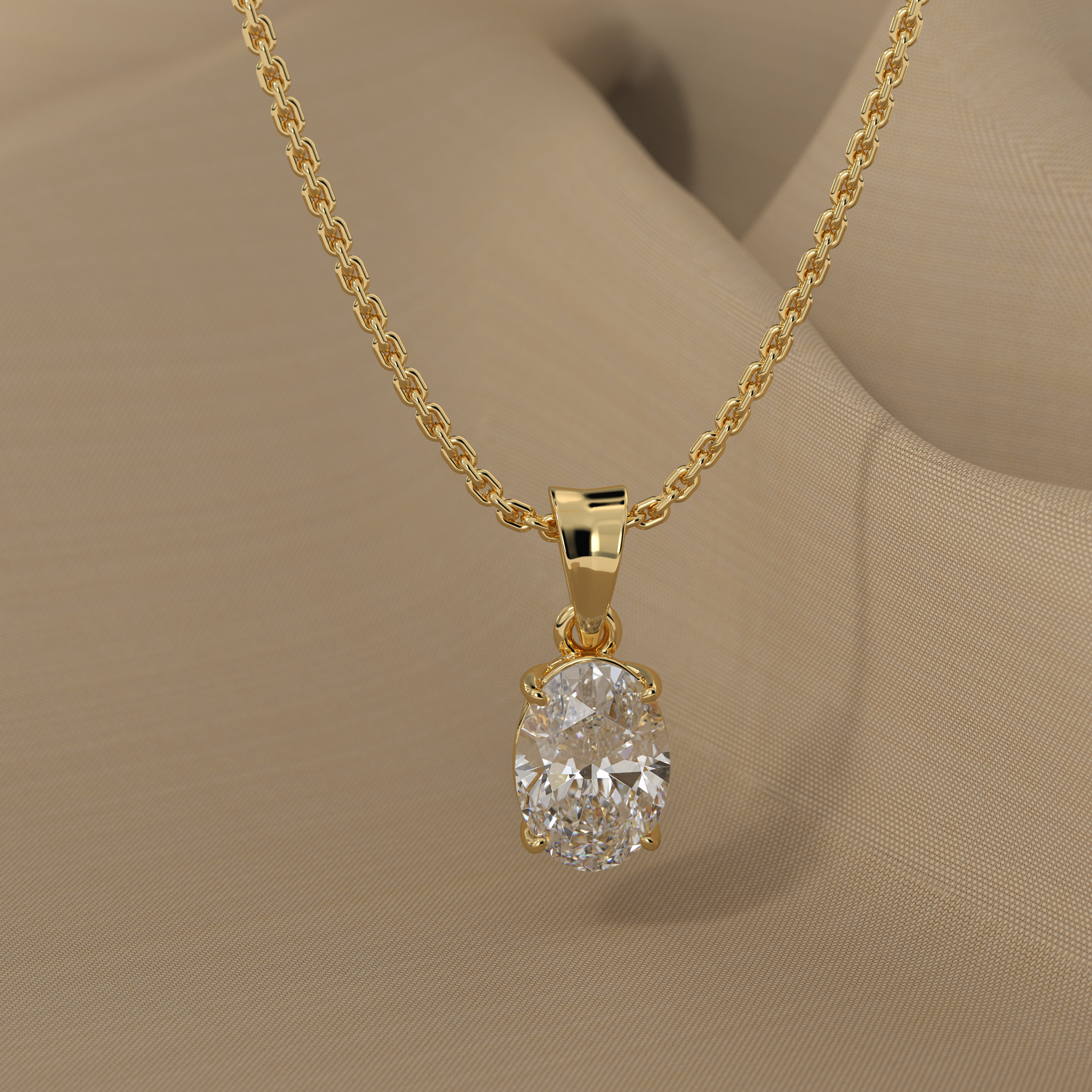 Oval-Cut Lab-Grown Diamond Pendant Necklace | Sustainable Luxury by Elrock Jewels™