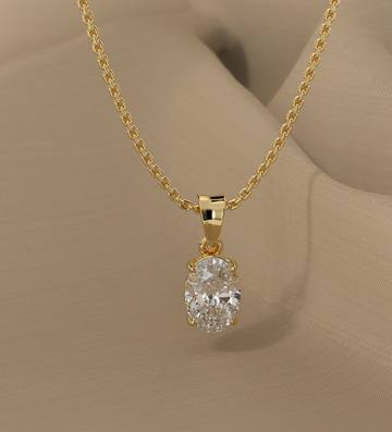 Oval-Cut Lab-Grown Diamond Pendant Necklace | Sustainable Luxury by Elrock Jewels™