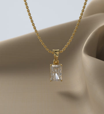 ndant Necklace | SustaiRadiant-Cut Lab-Grown Diamond Solitaire Penable Luxury by Elrock Jewels™