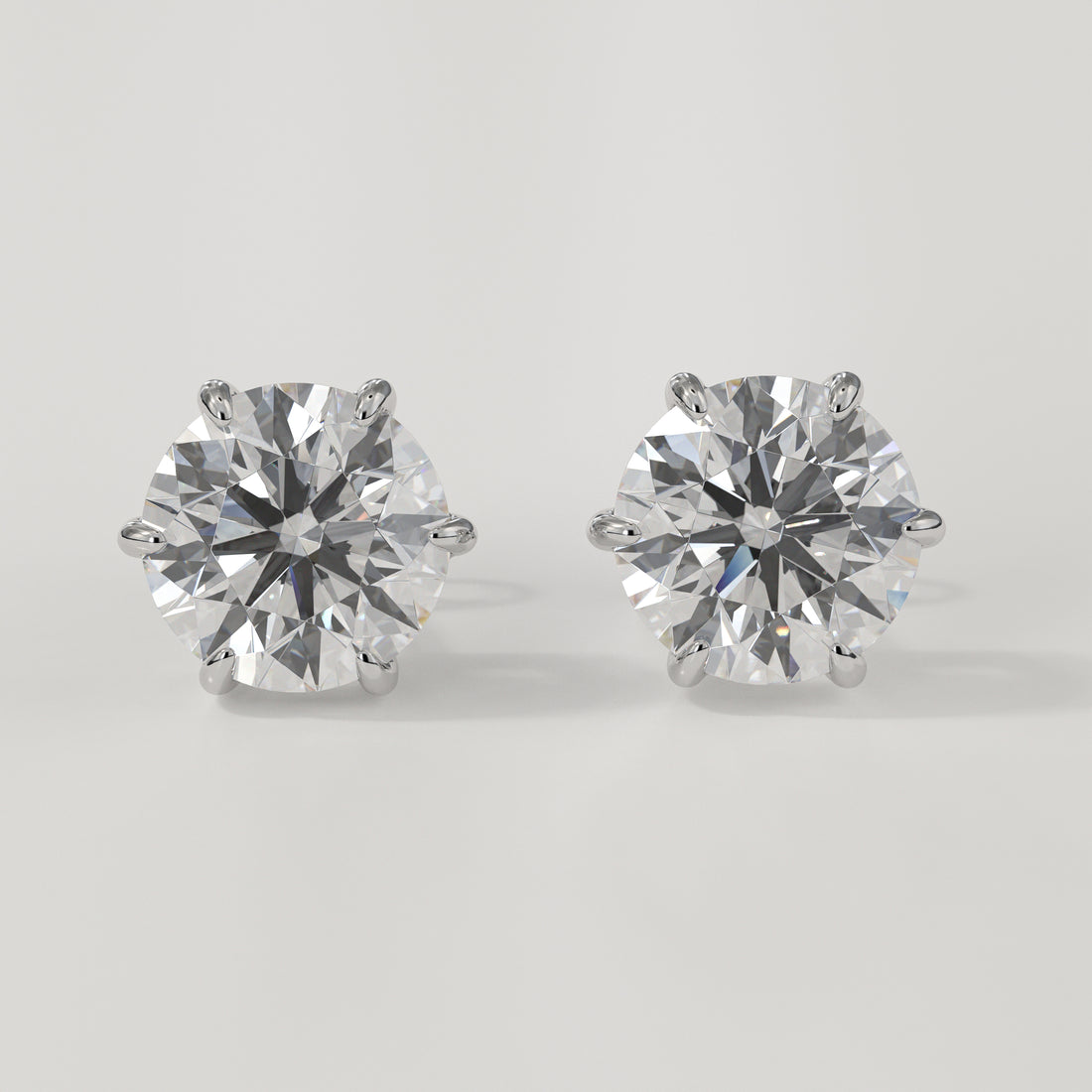 Julie Round Cut Lab-Grown Diamond Stud Earrings | 2 Carat | Sustainable Luxury by Elrock Jewels™