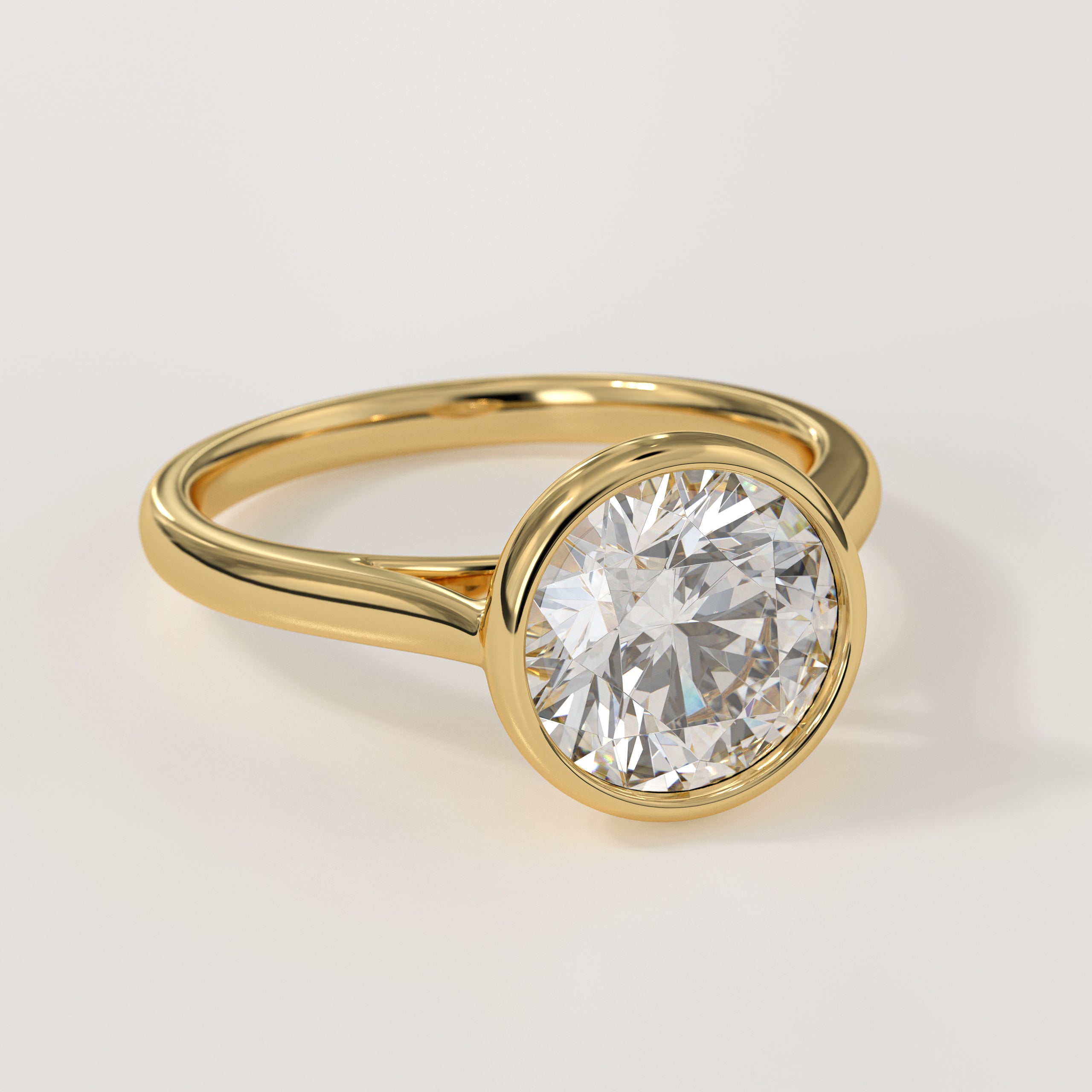 14K Gold 1 Carat IGI Certified Round Cut Lab Grown Diamond Ring