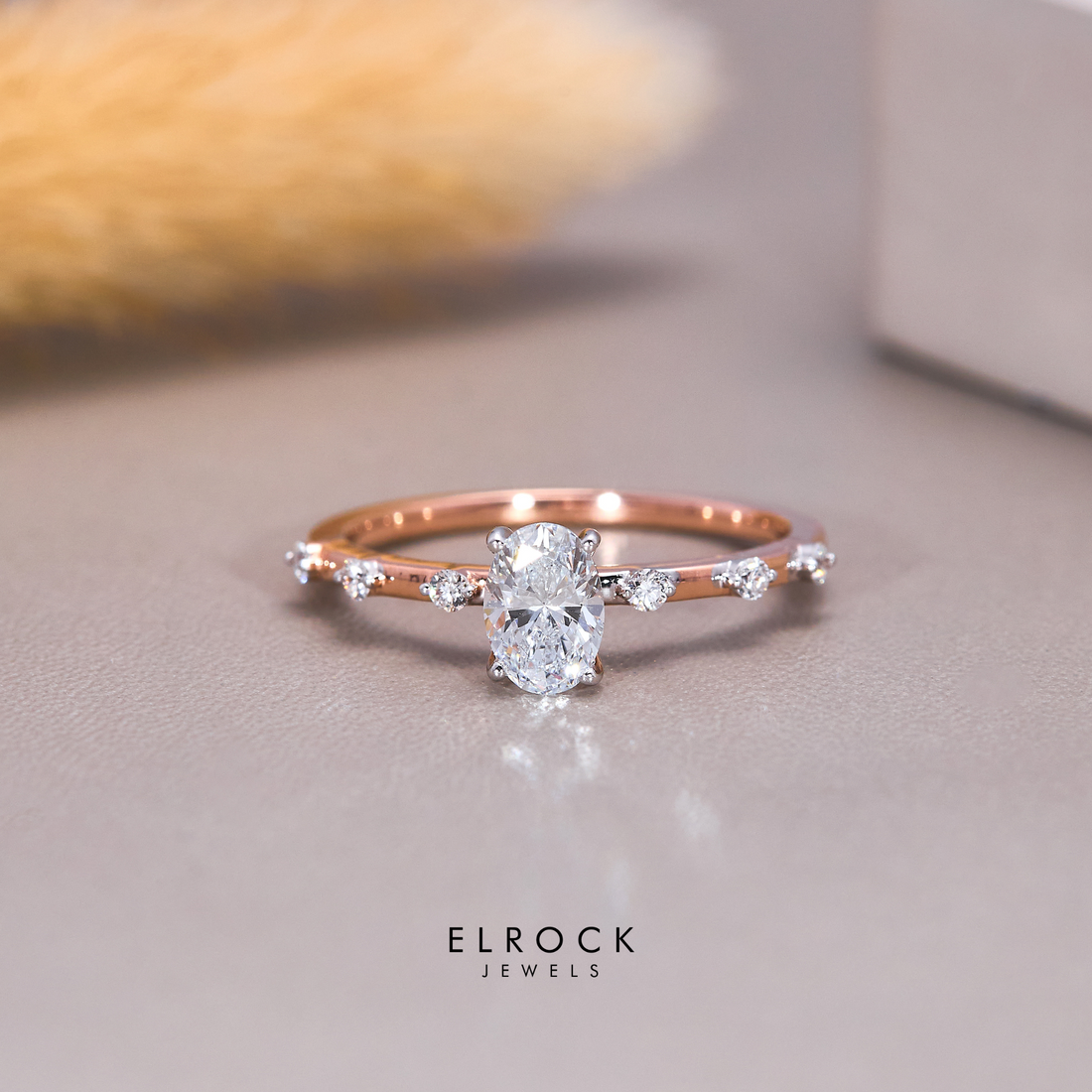  Oval Cut Diamond Cluster Ring 
