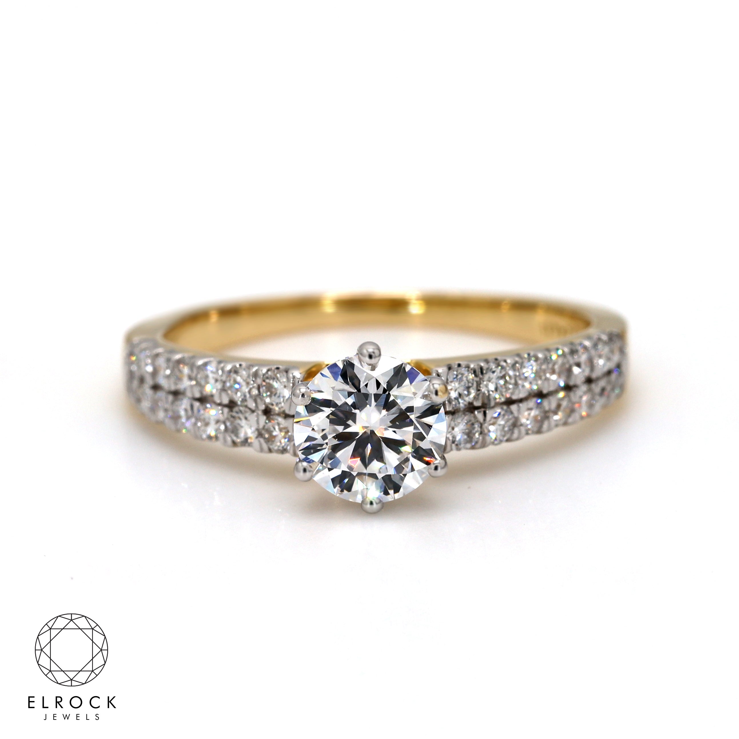 14K Gold 1.06 Carat Round Cut Lab Grown Diamond Solitaire Engagement Ring