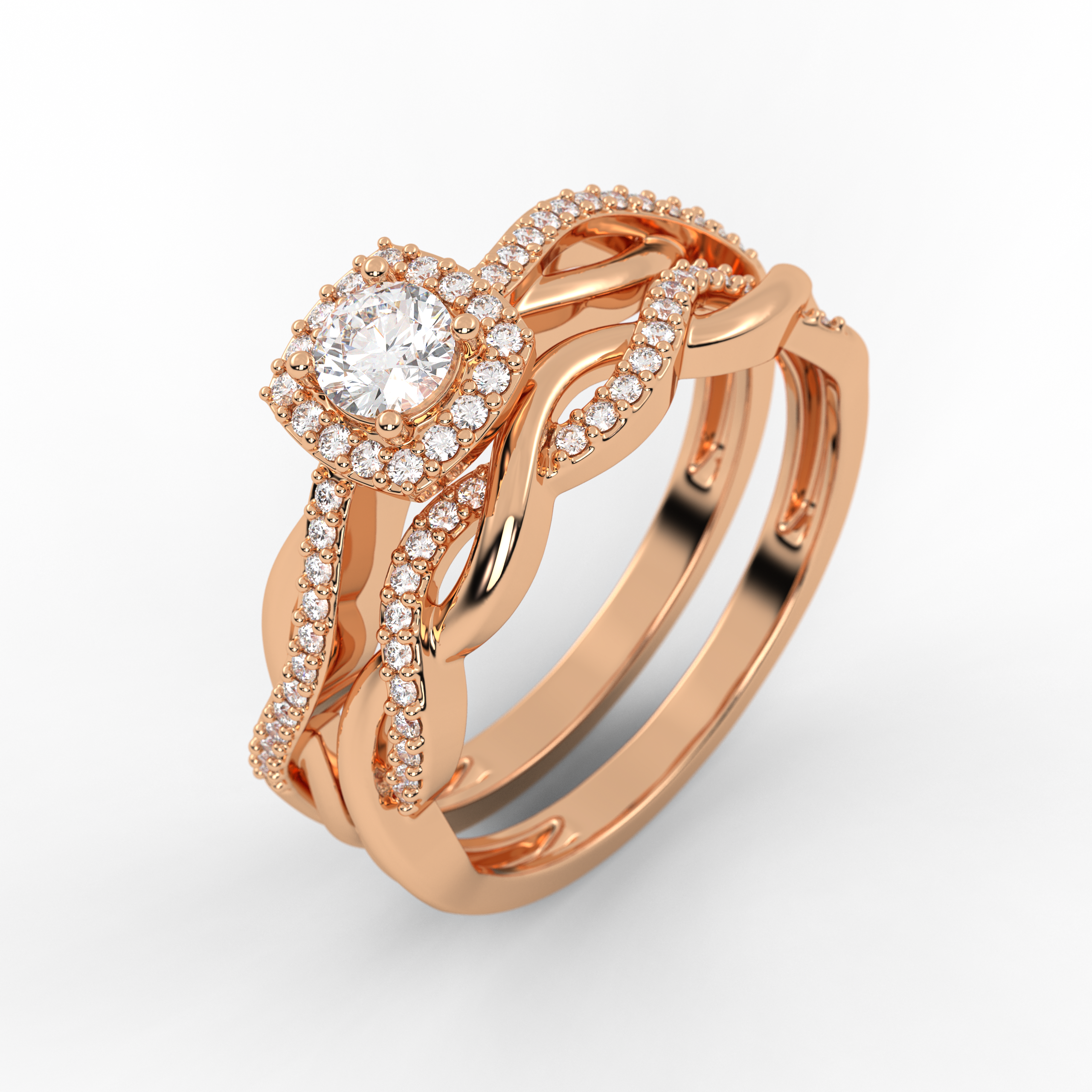 14K Gold Round Lab Grown Engagement Ring