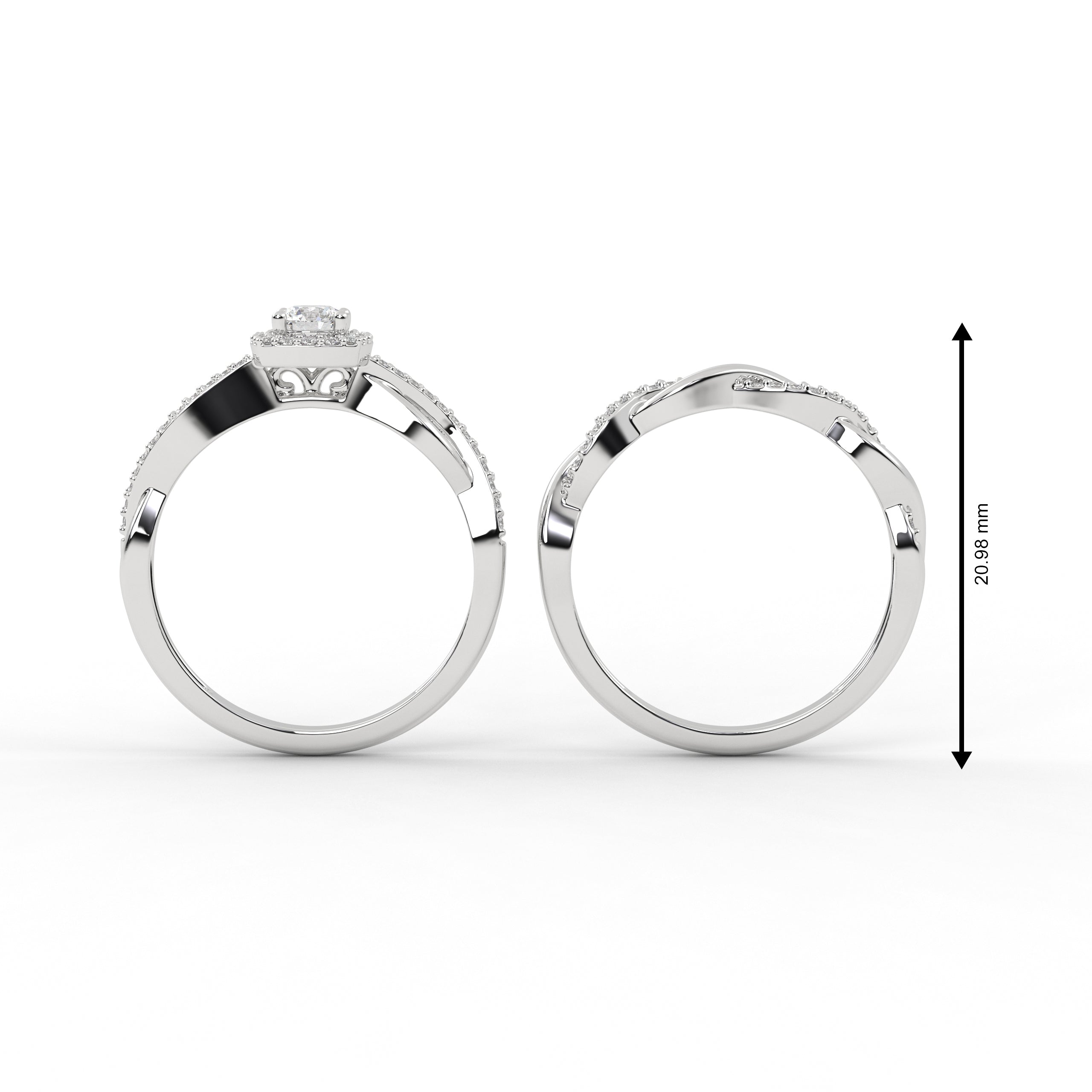 14K Gold Round Lab Grown Engagement Ring