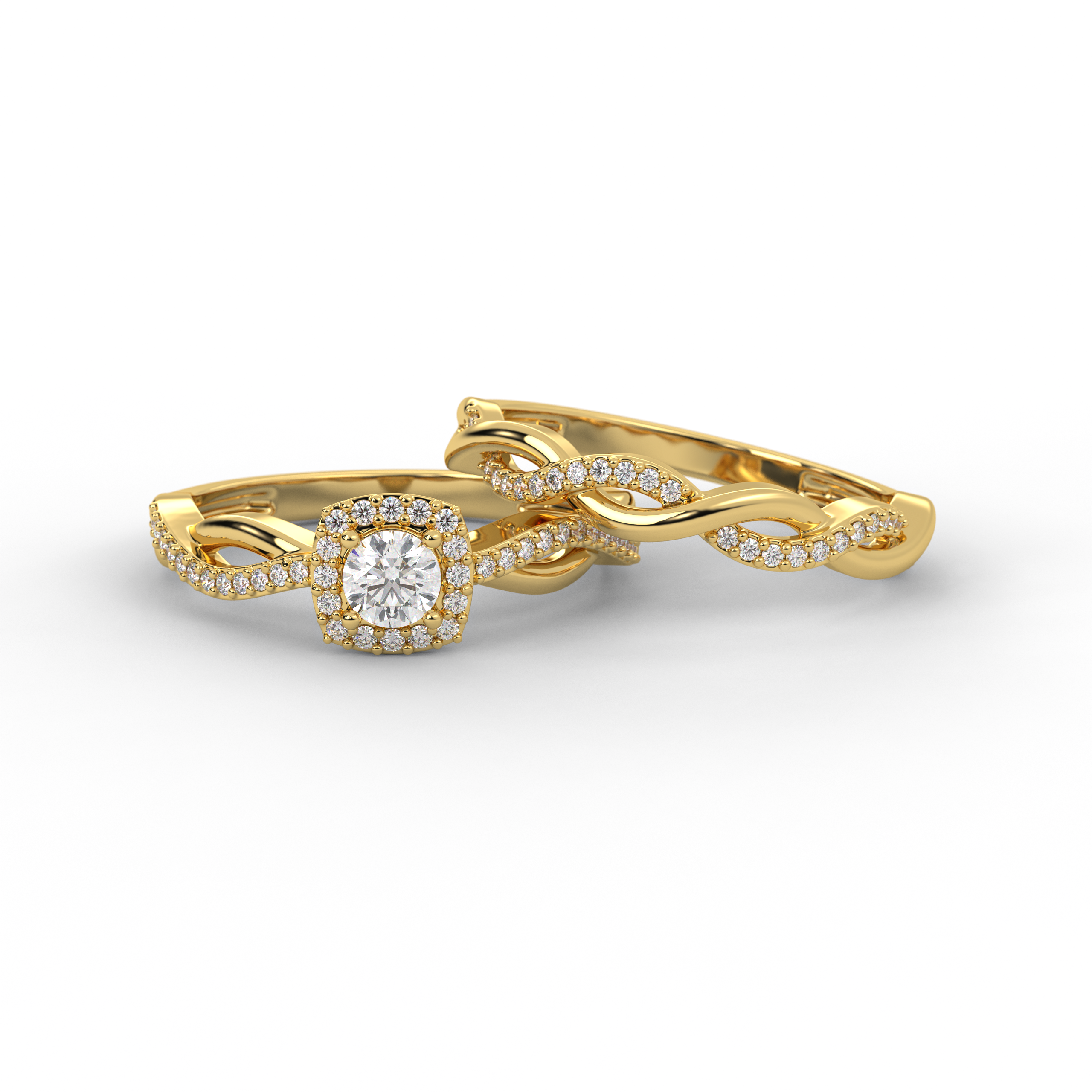 14K Gold Round Lab Grown Engagement Ring