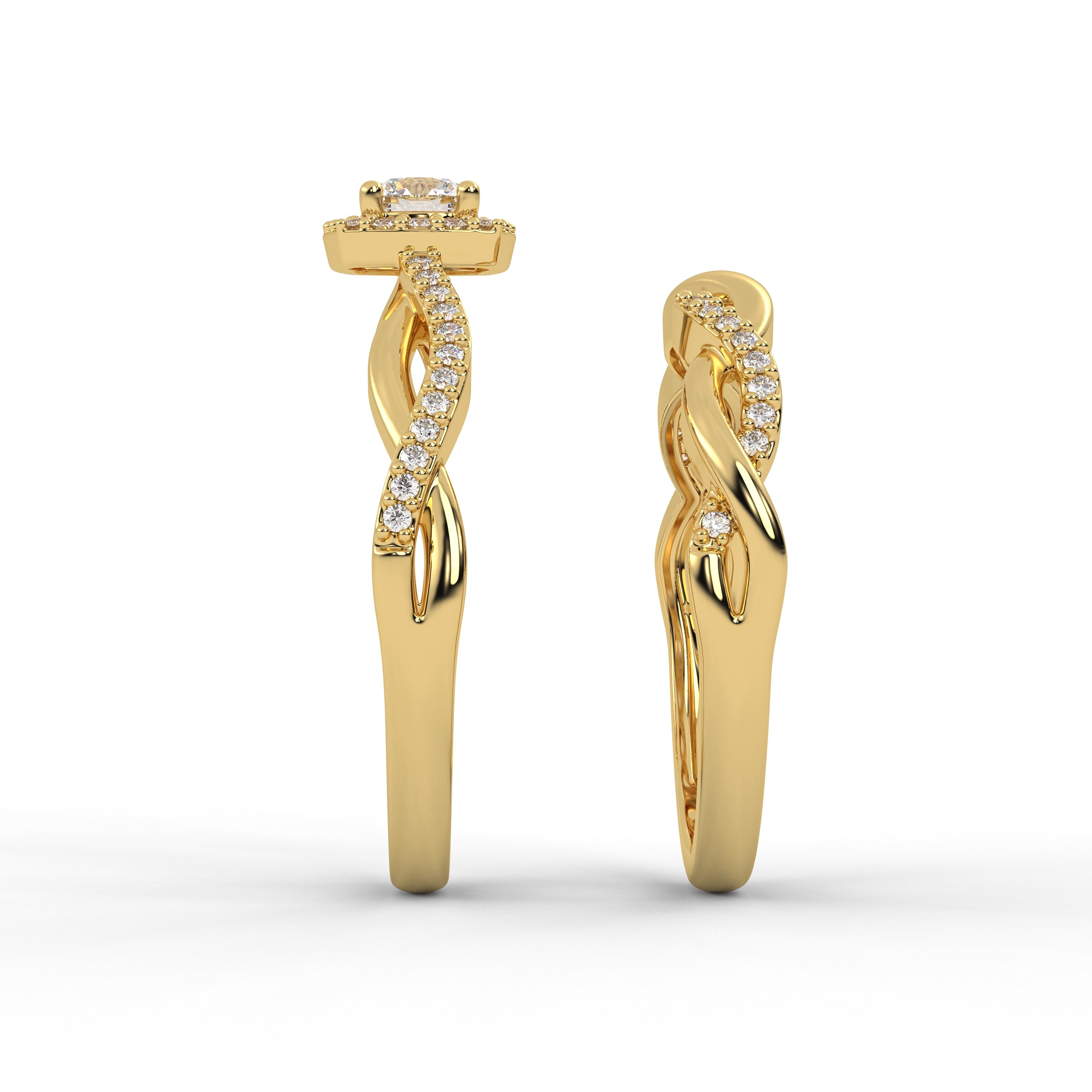 14K Gold Round Lab Grown Engagement Ring
