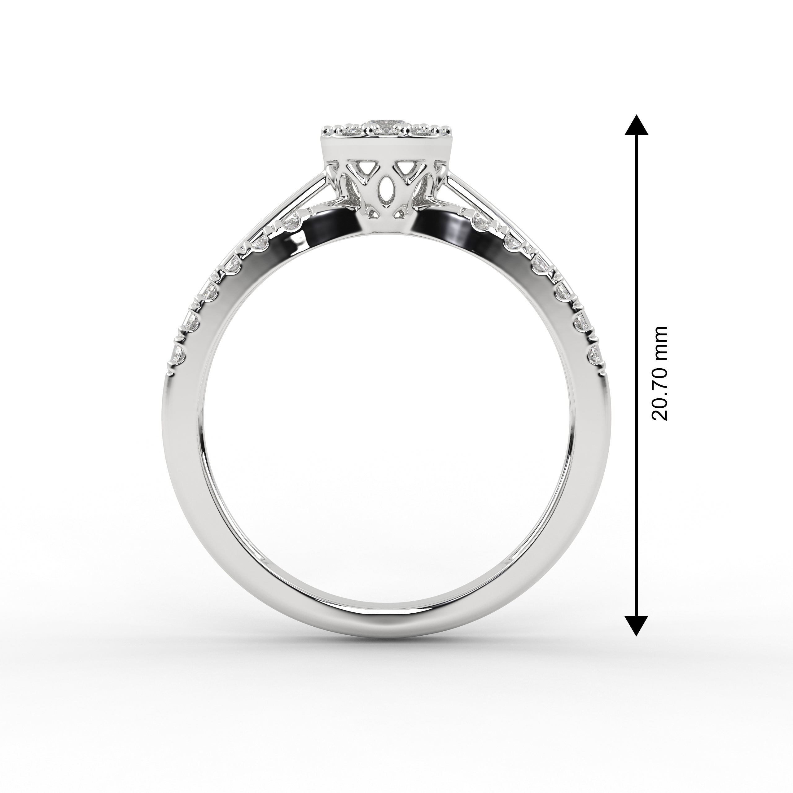 14K Gold Round Two Tone Round Engagement Ring