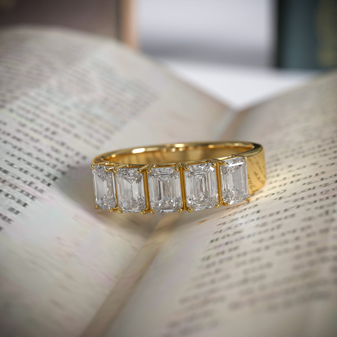 Emerald Cut Lab Grown Diamond Band | Sustainable Luxury by Elrock Jewels™