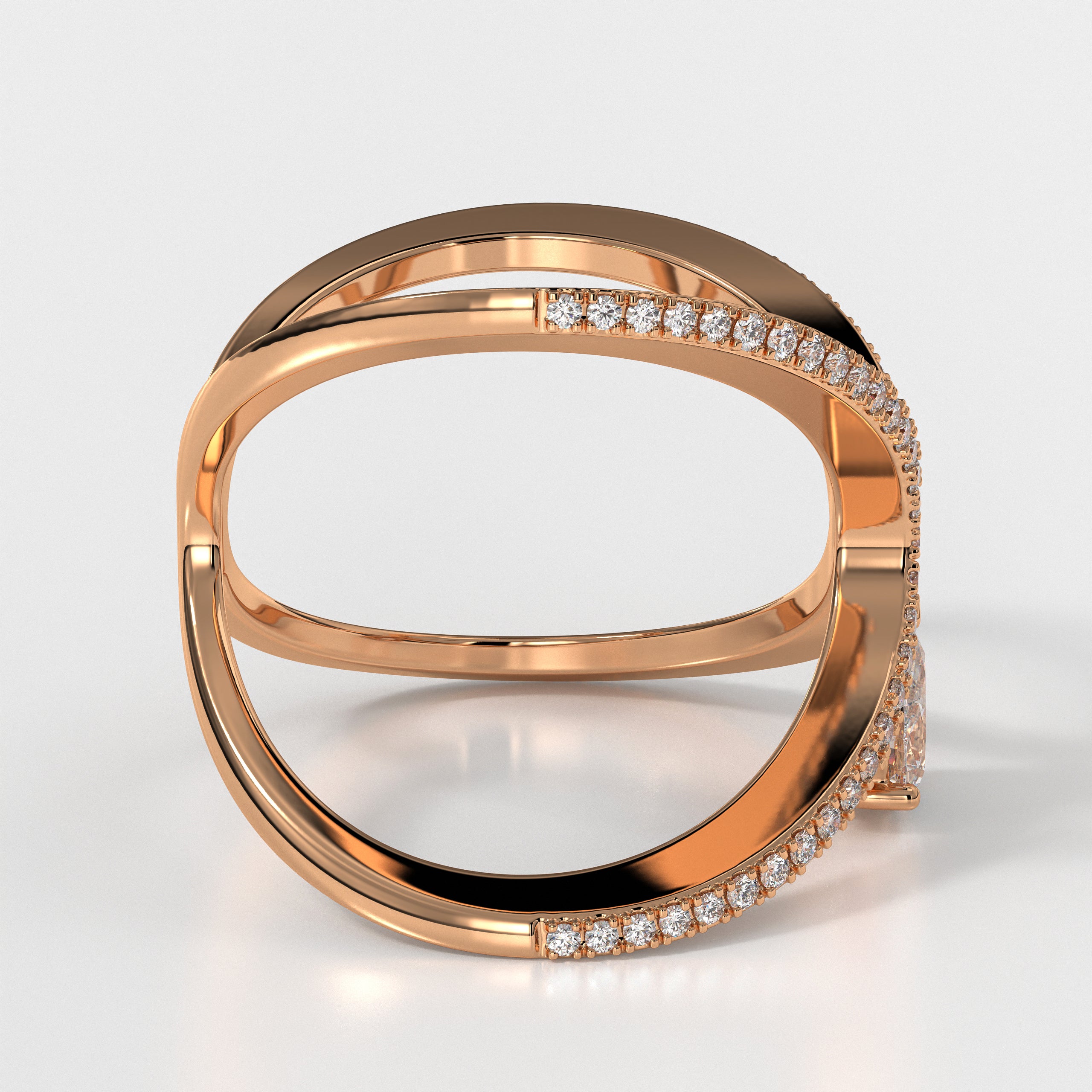 14K Gold Pear Cut Lab Grown Diamond Wedding Ring