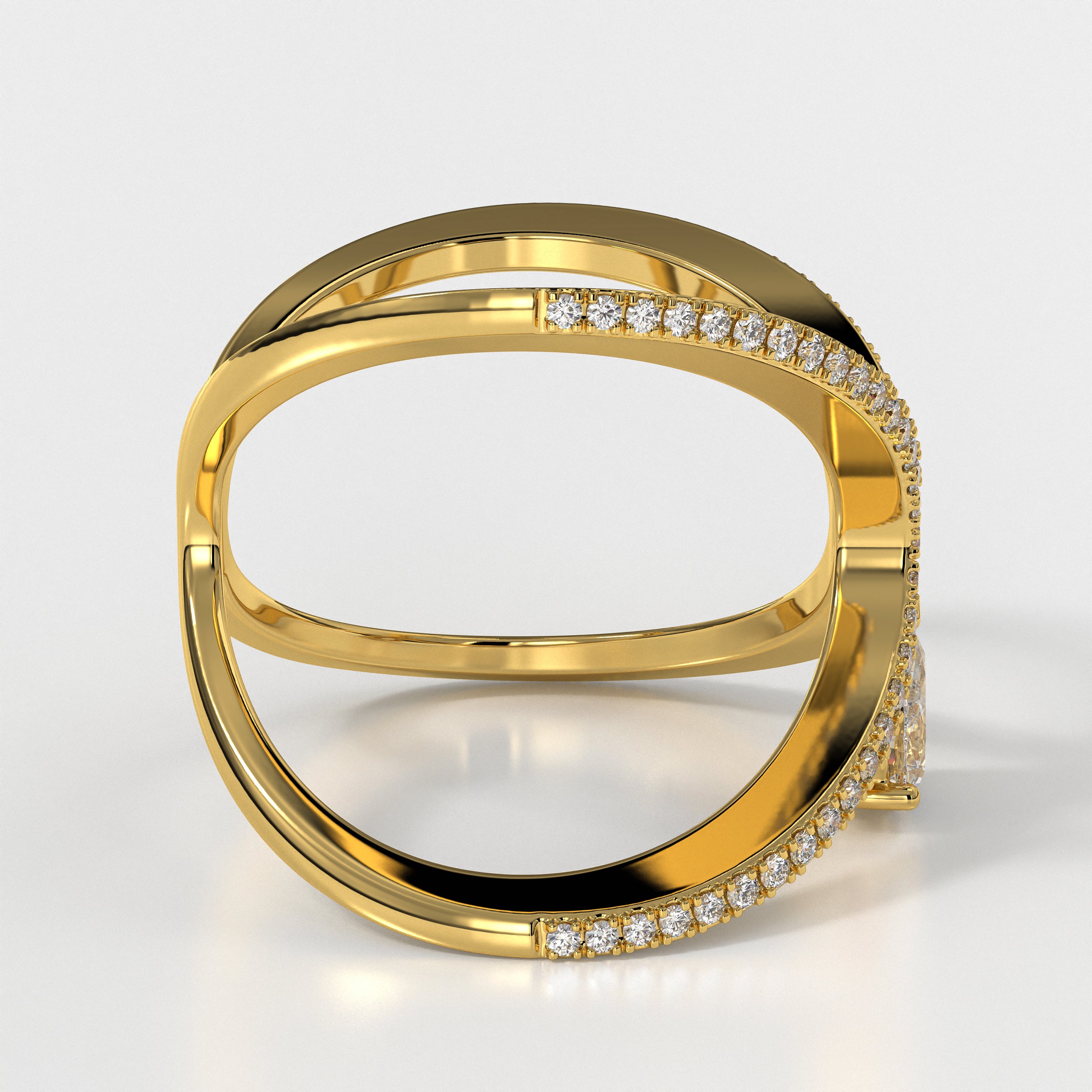 14K Gold Pear Cut Lab Grown Diamond Wedding Ring