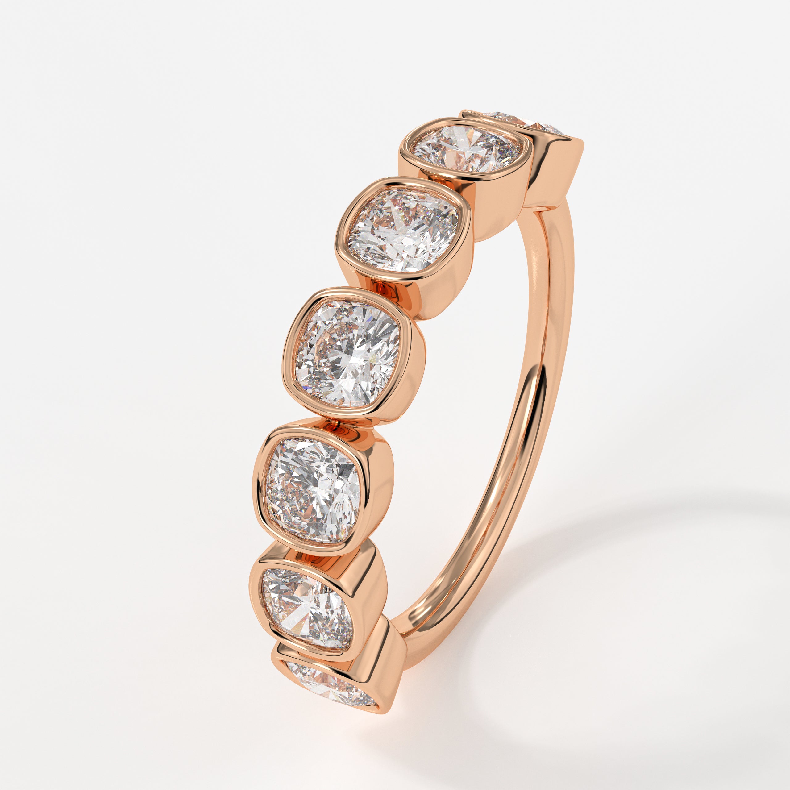 14K Rose Gold Cushion Cut Lab Grown Diamond Ring