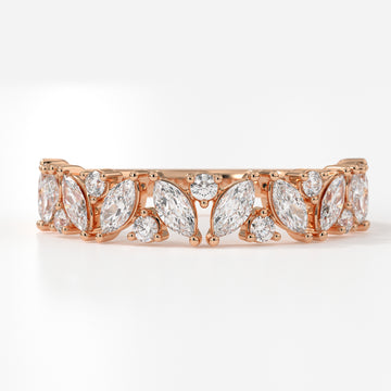 Marquise and Round Lab Grown Diamond Band | Sustainable Luxury by Elrock Jewels™