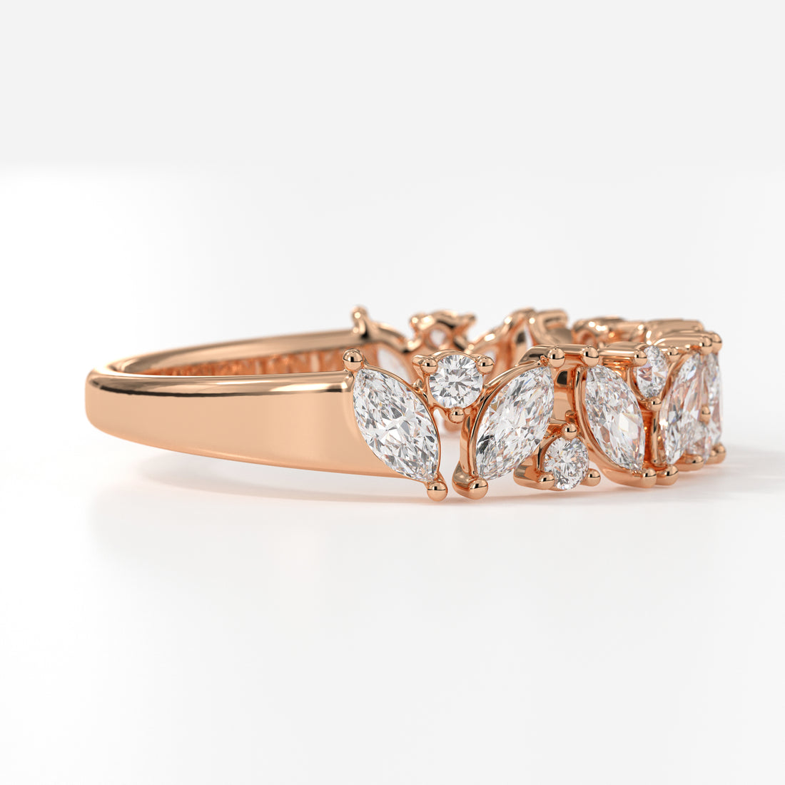 Marquise and Round Lab Grown Diamond Band | Sustainable Luxury by Elrock Jewels™