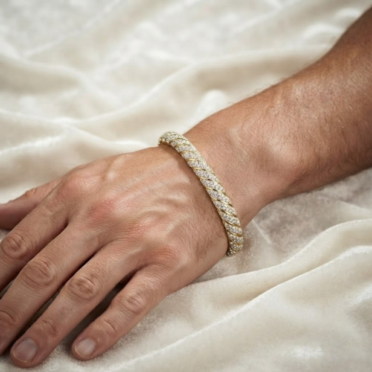 Diamond Cuff Bangle for Men