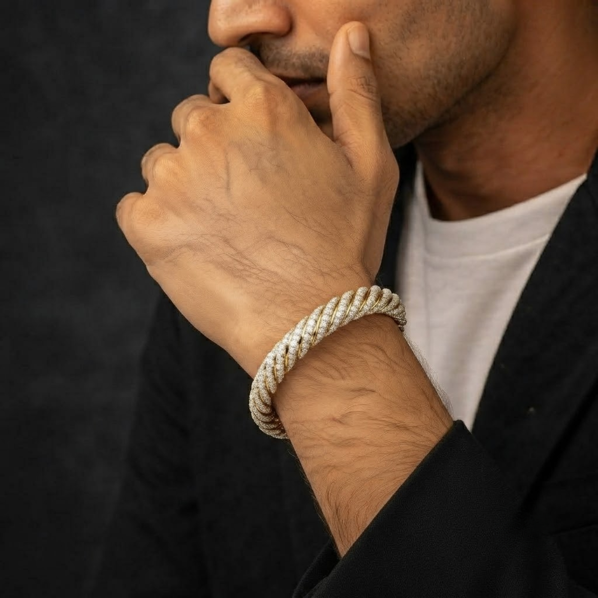Diamond Cuff Bangle for Men