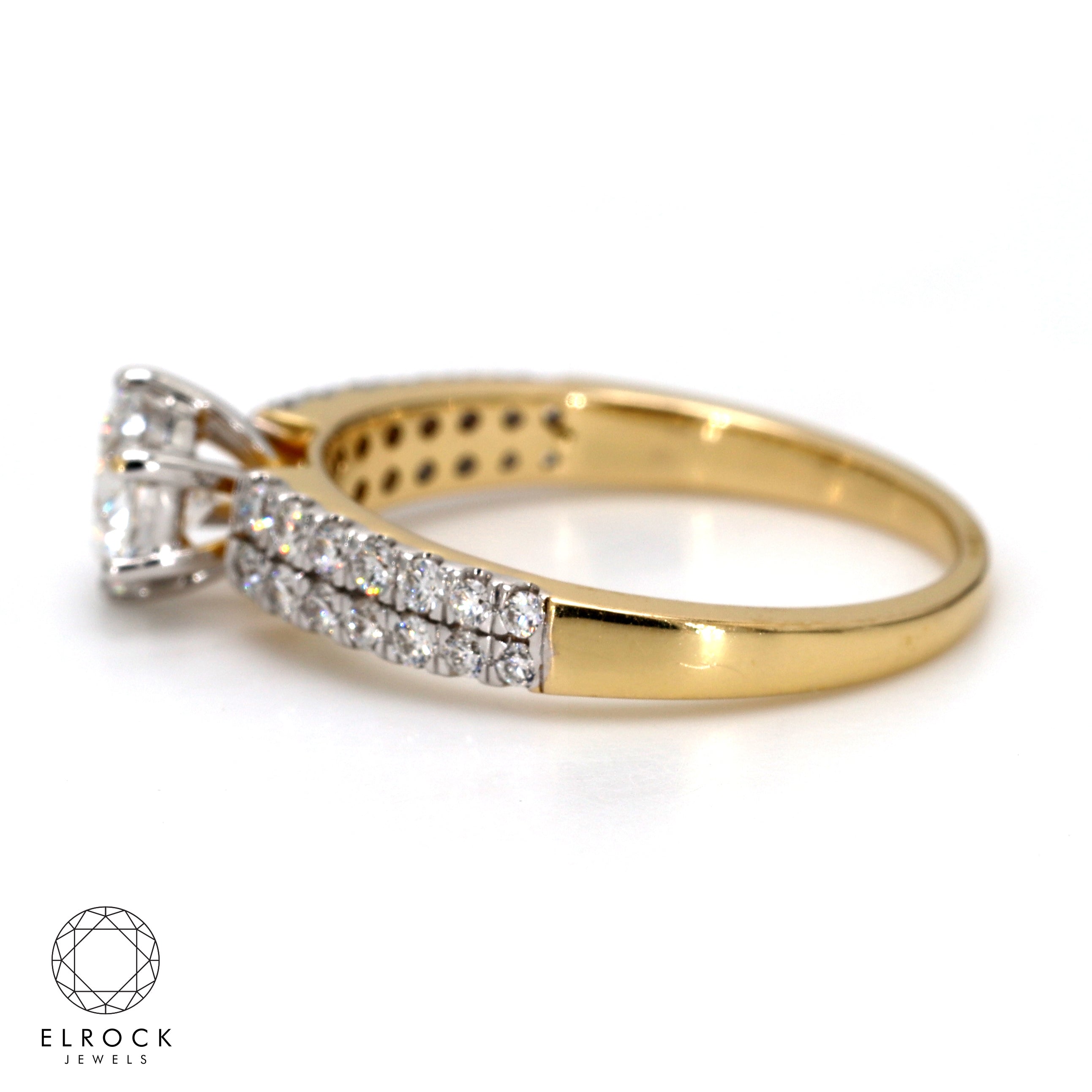 14K Gold 1.06 Carat Round Cut Lab Grown Diamond Solitaire Engagement Ring