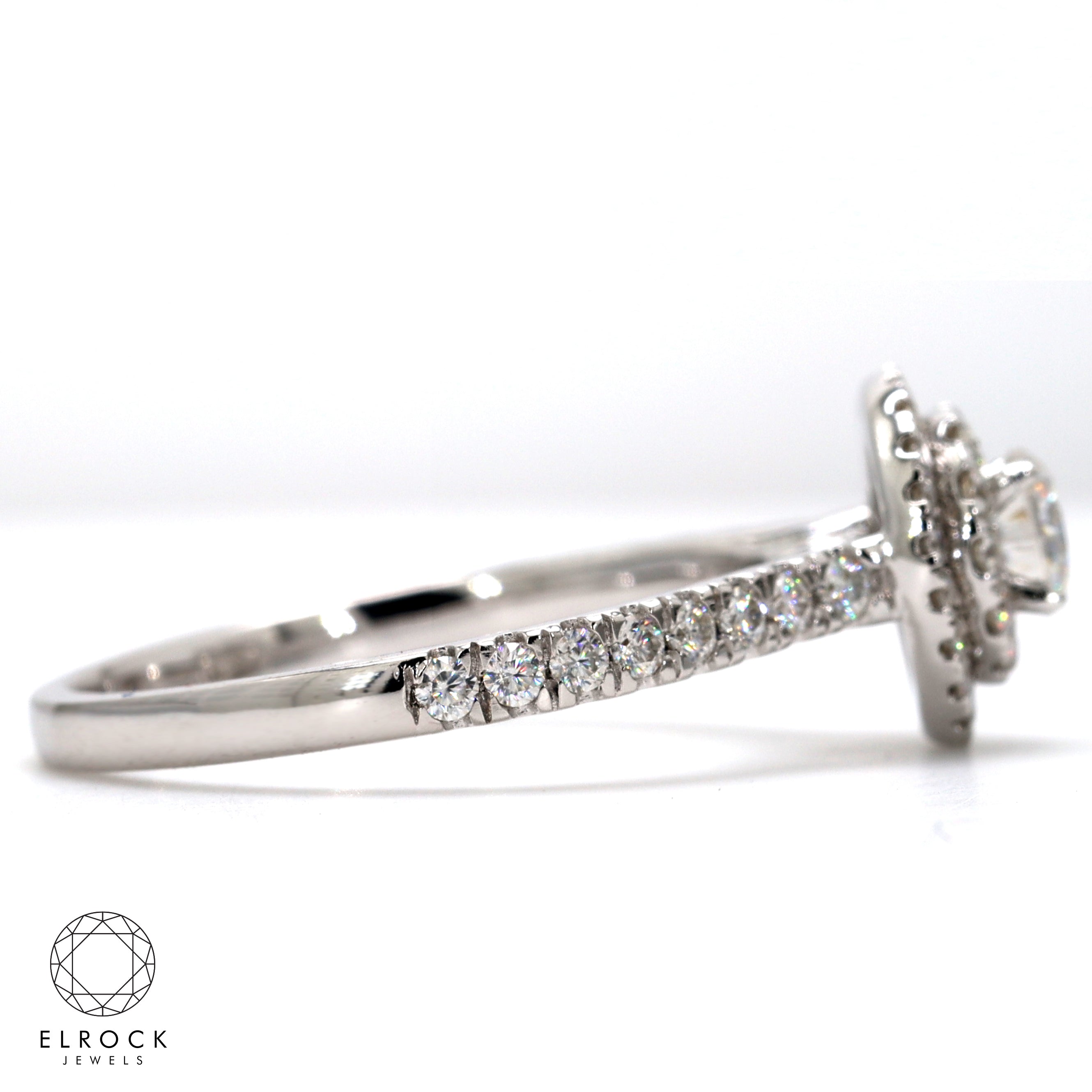 14K White Gold Round Cut Lab Grown Women Ring