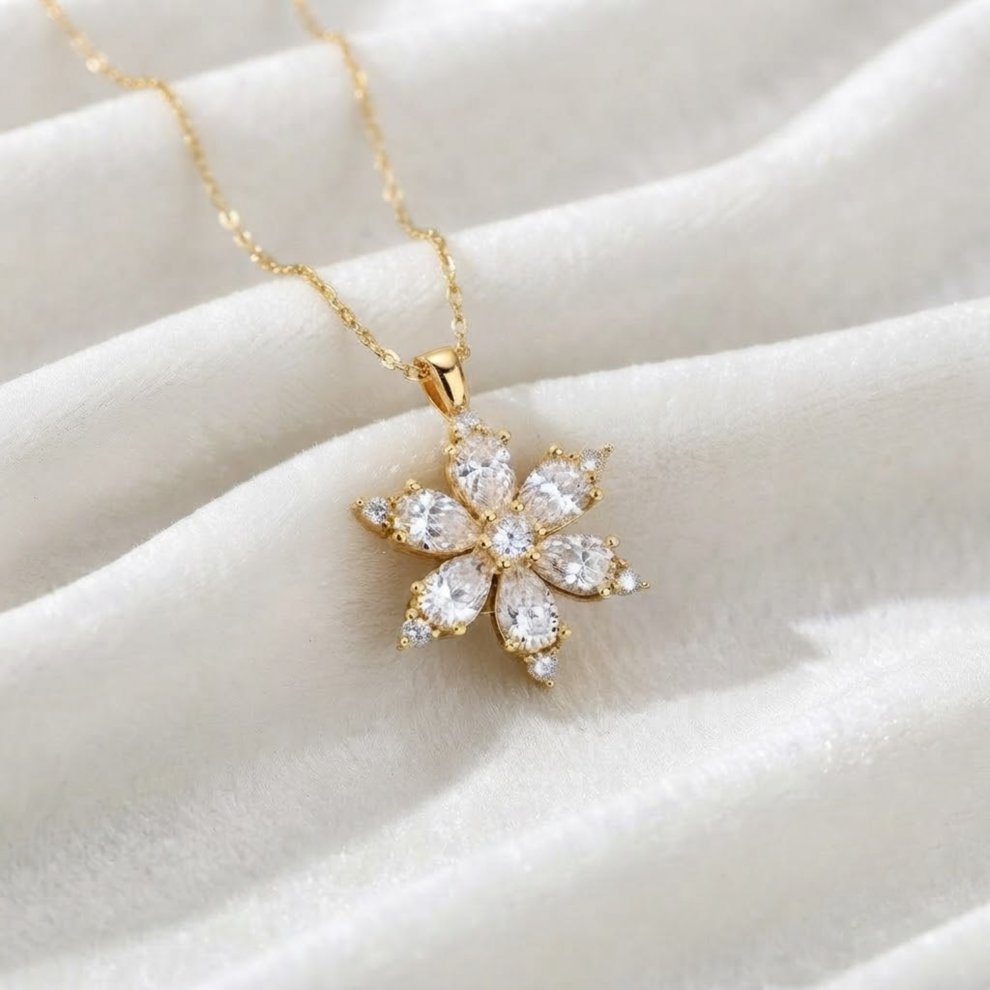 Floral Lab Grown Diamond Pendant Necklace