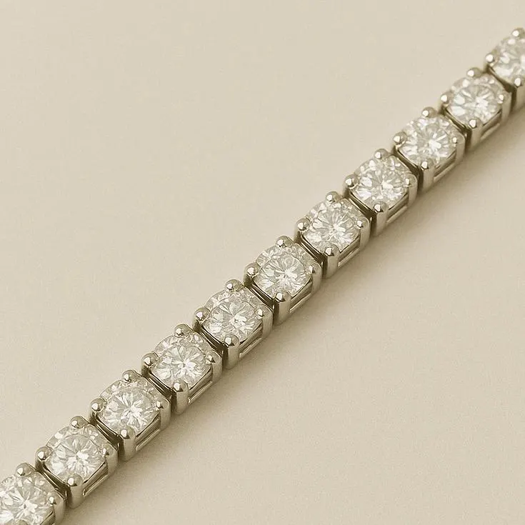 14K Solid Gold 2 Ct Lab Grown Diamond Tennis Beautiful Bracelet For Her