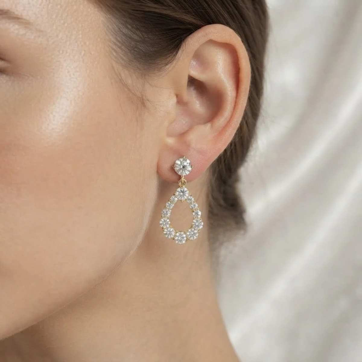 Lab-Grown Diamond Teardrop Drop Earrings