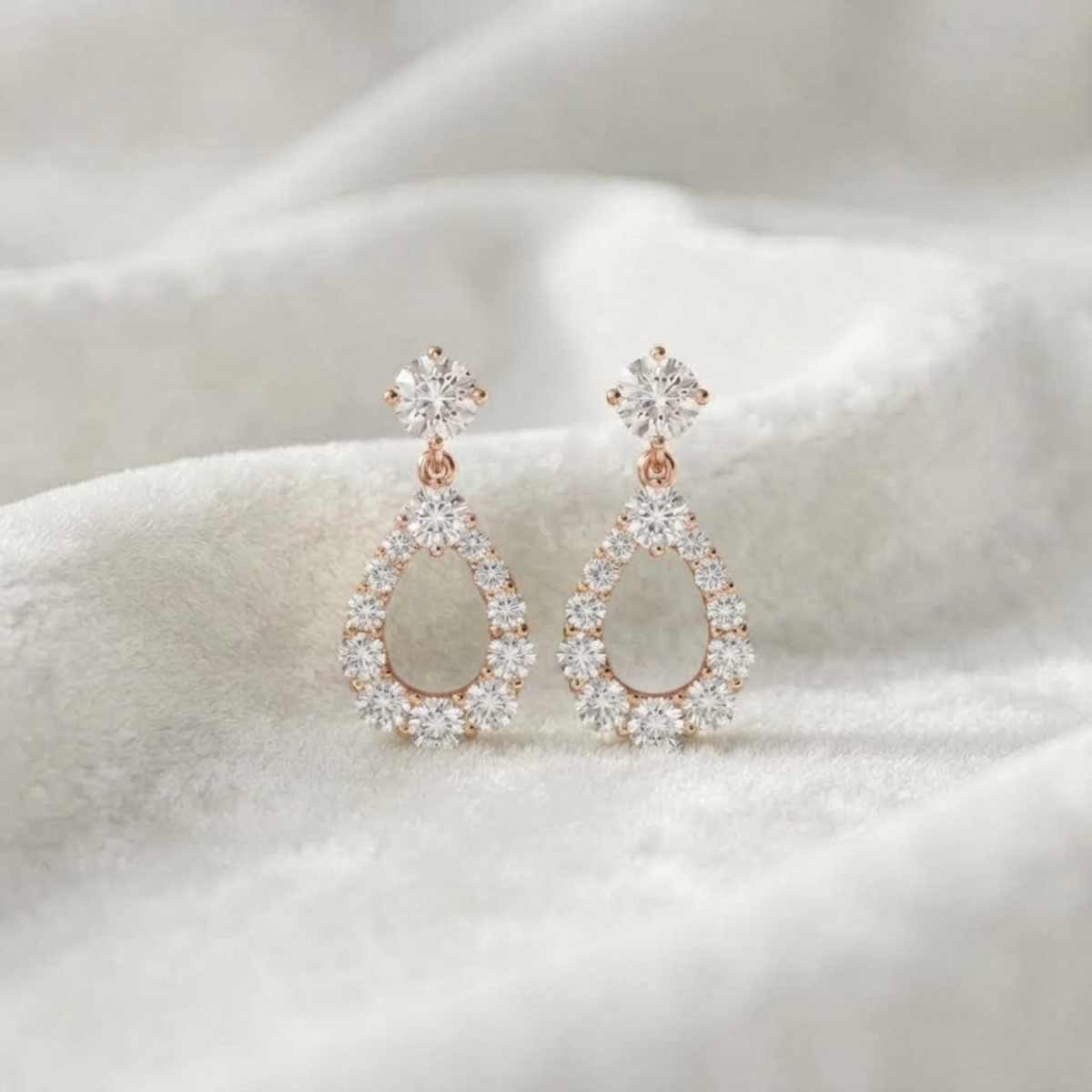 Lab-Grown Diamond Teardrop Drop Earrings