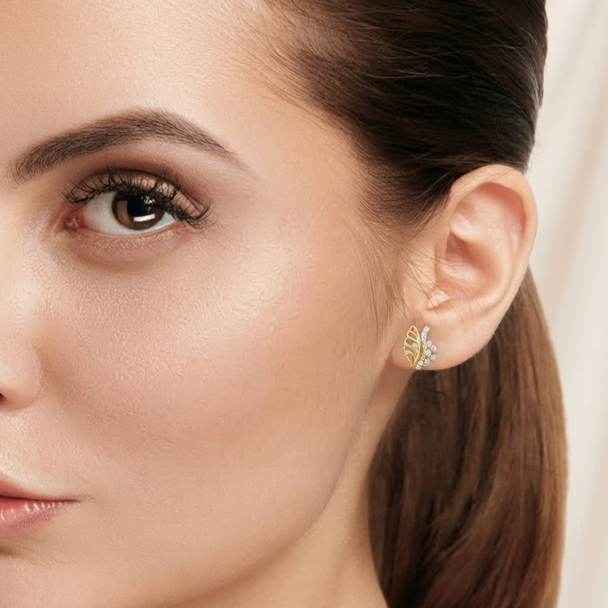 Marquise & Round Lab-Grown Diamond Wing Earrings