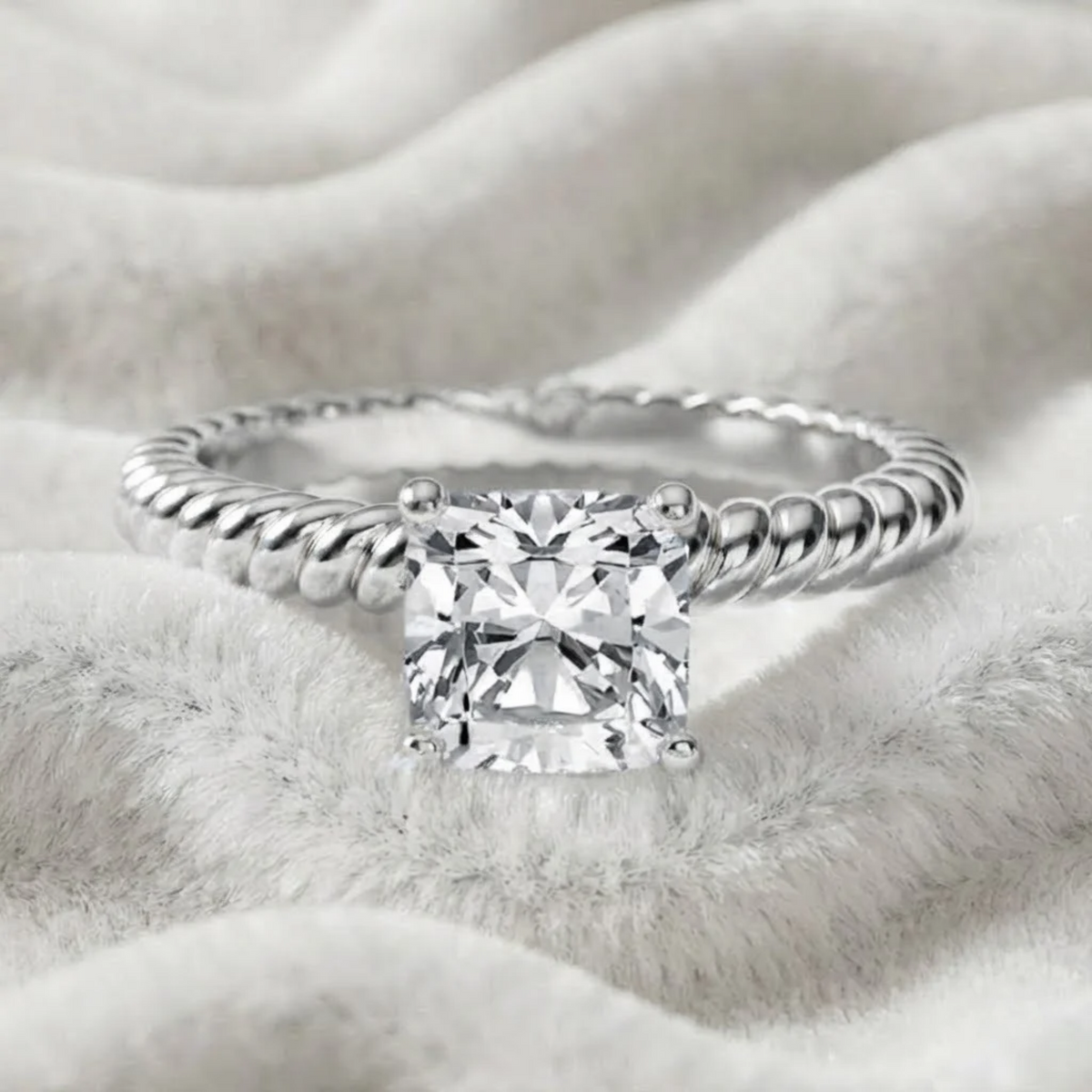 Unique Cushion Cut Diamond Engagement Ring