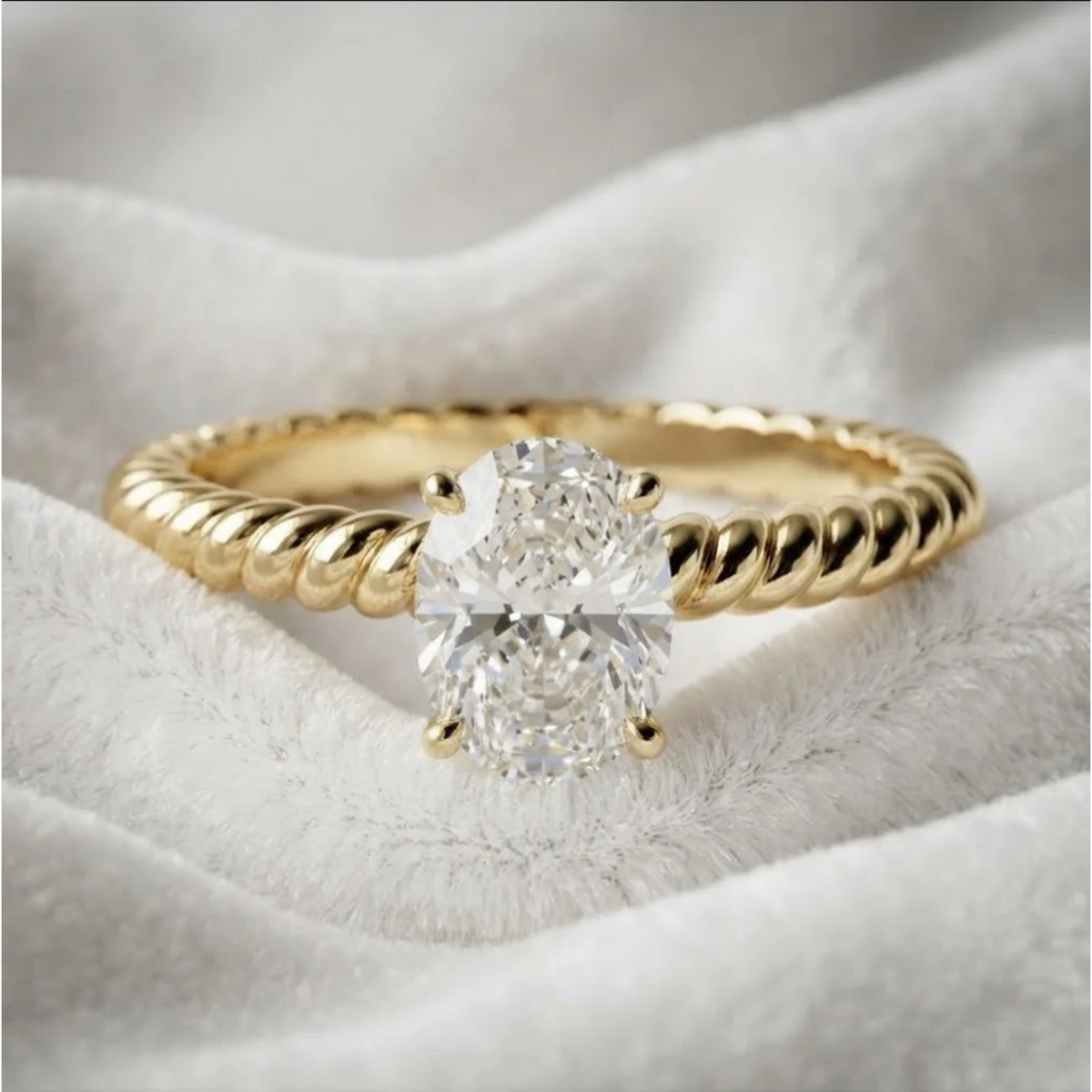 Oval Cut Lab Grown Diamond Engagement Ring