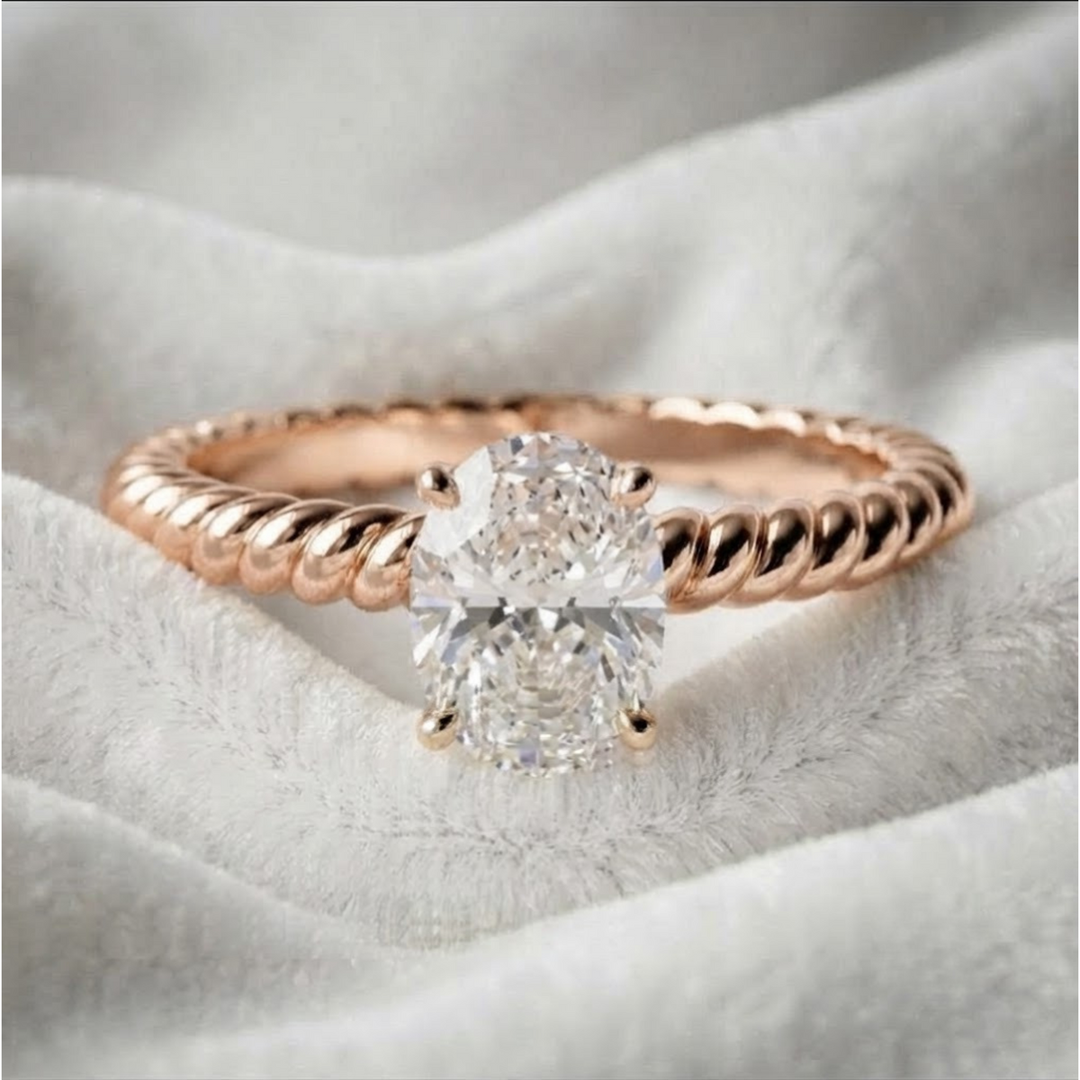 Oval Cut Lab Grown Diamond Engagement Ring