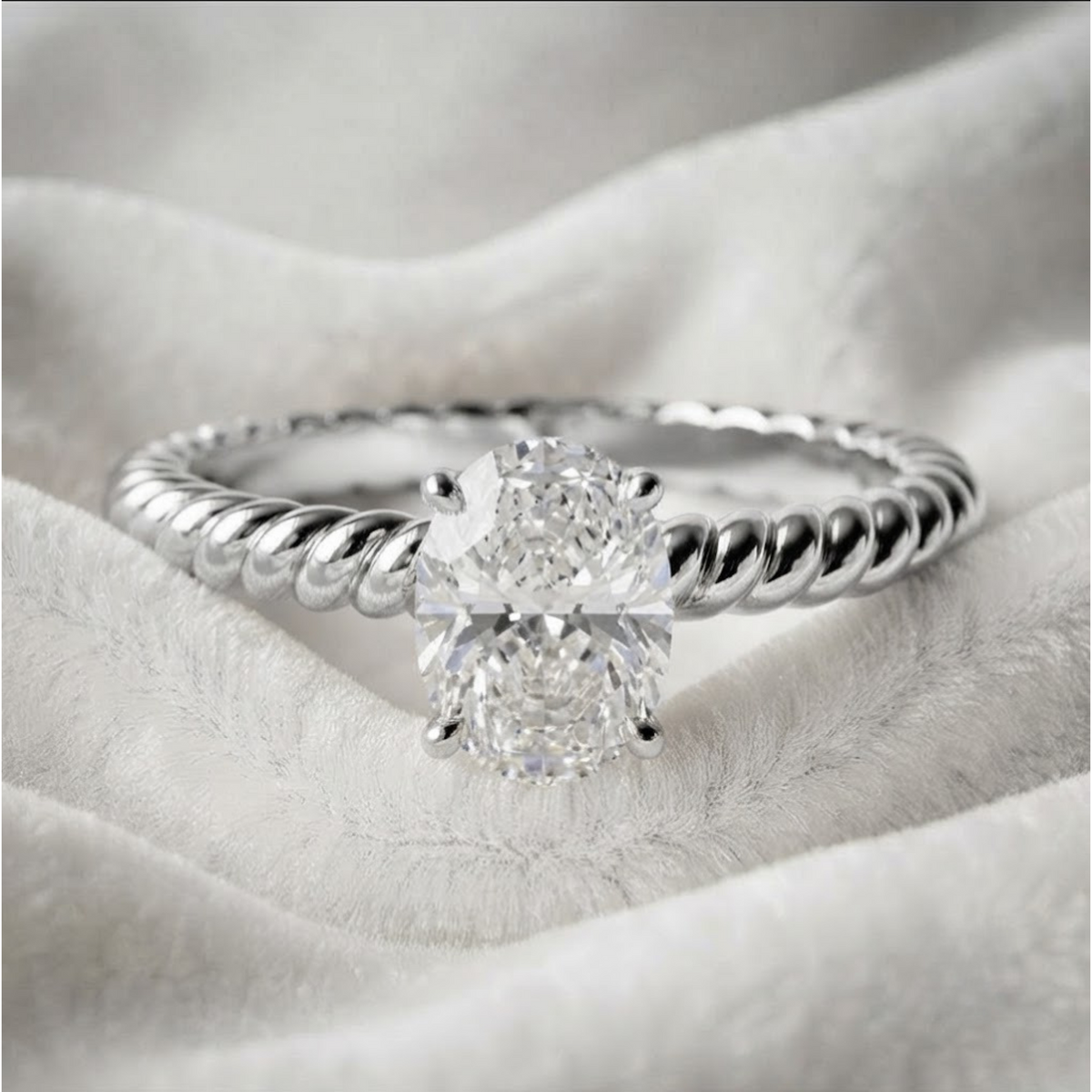 Oval Cut Lab Grown Diamond Engagement Ring