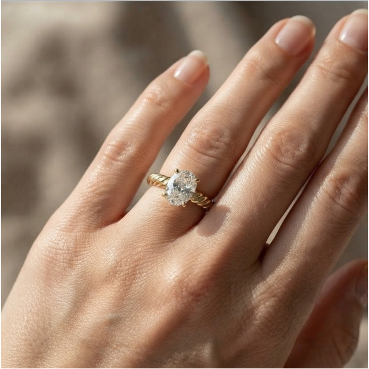 Oval Cut Lab Grown Diamond Engagement Ring