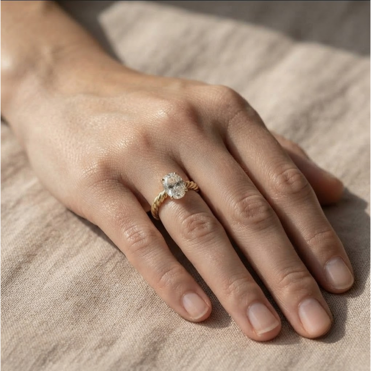 Oval Cut Lab Grown Diamond Engagement Ring