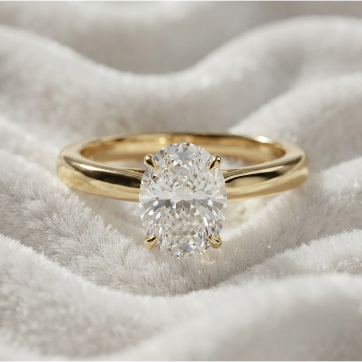 Oval Excellent Cut Lab Grown Diamond Solitaire Ring