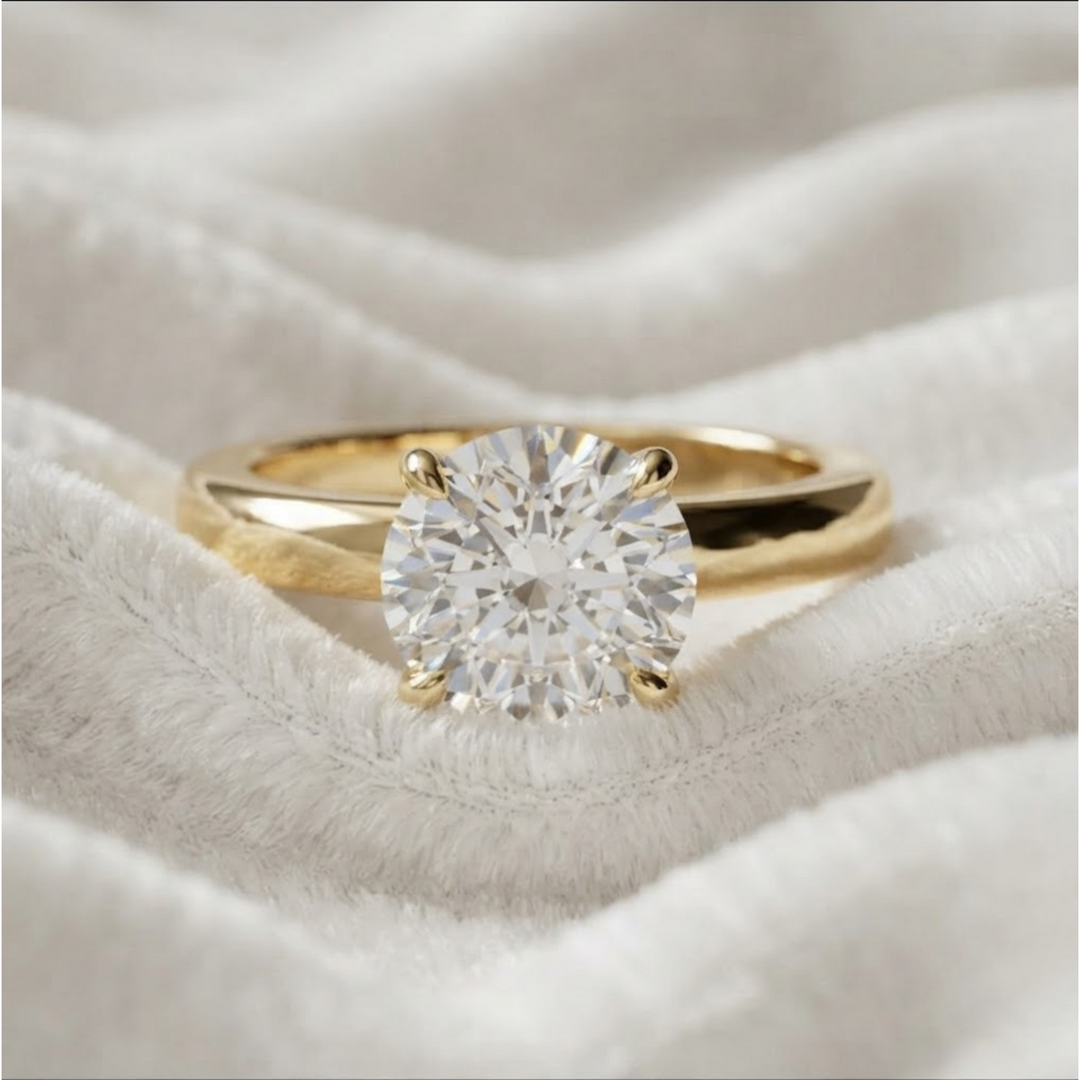 Lab Grown Round Diamond Solitaire Ring