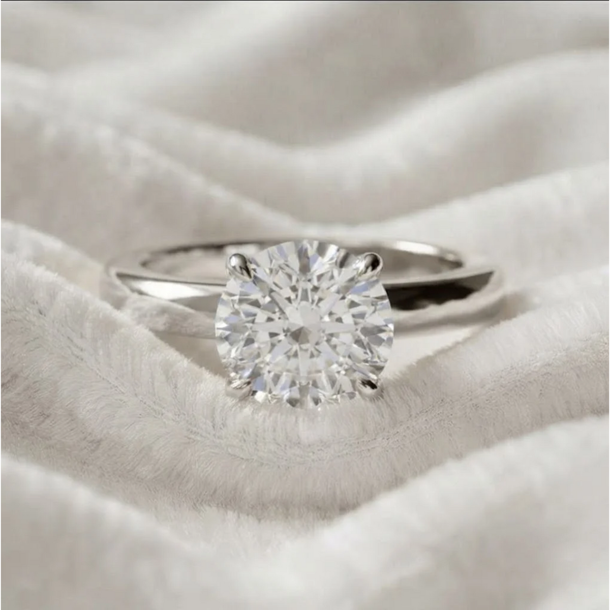 Lab Grown Round Diamond Solitaire Ring